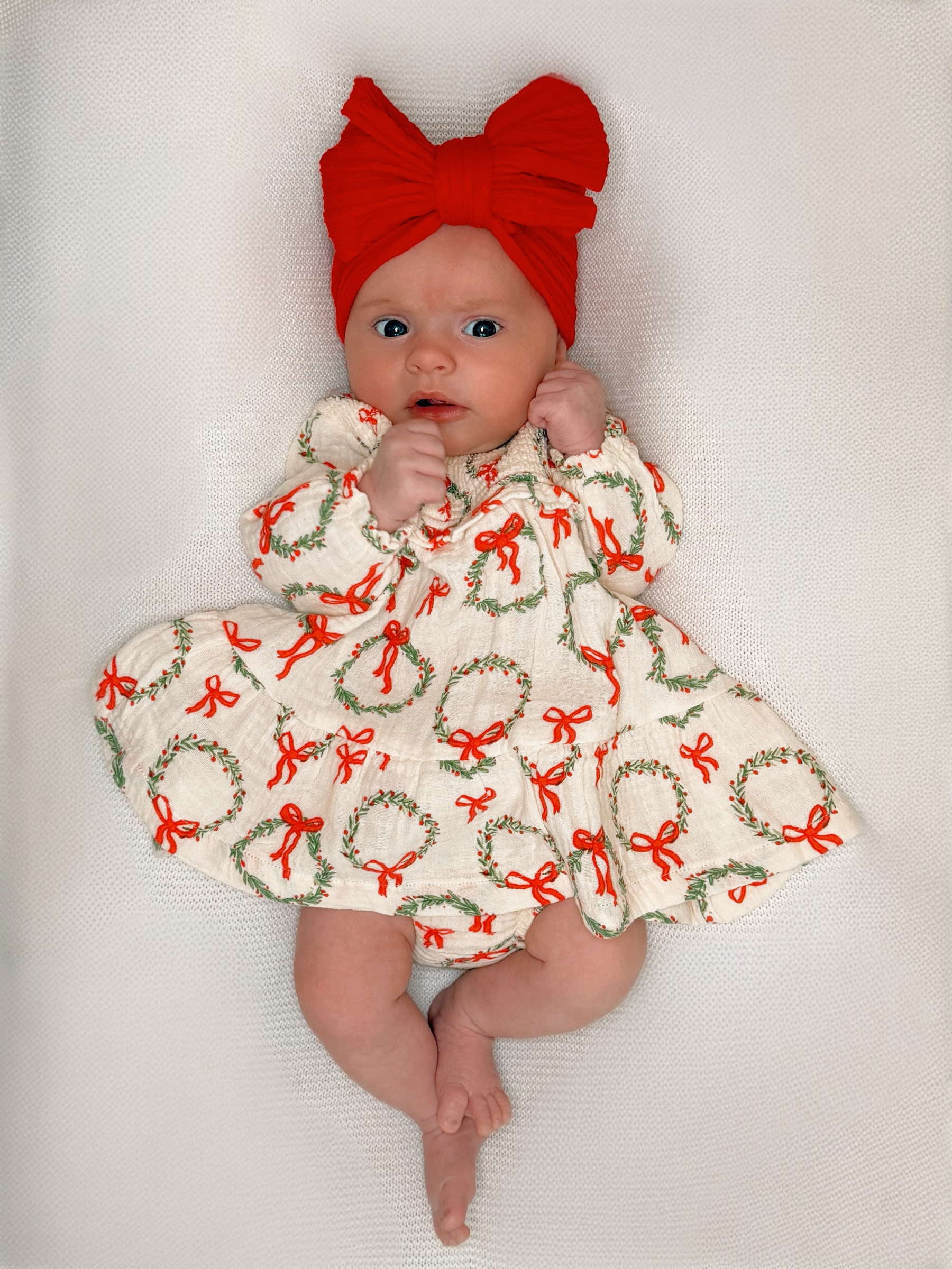 Smocked Ruffle Tiered Dress & Bloomer Wreath