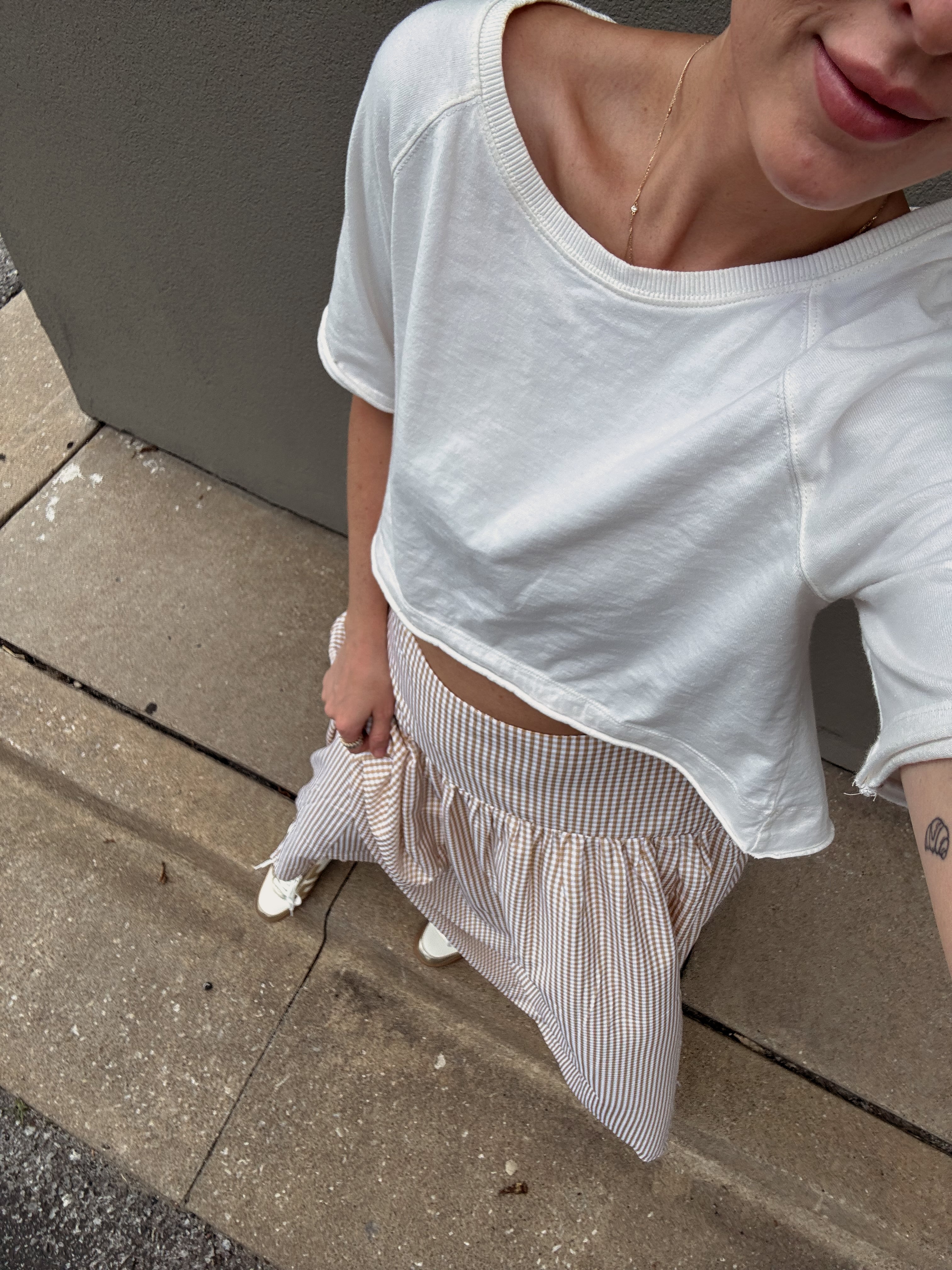 Set Your Sails Skirt - Tan Gingham