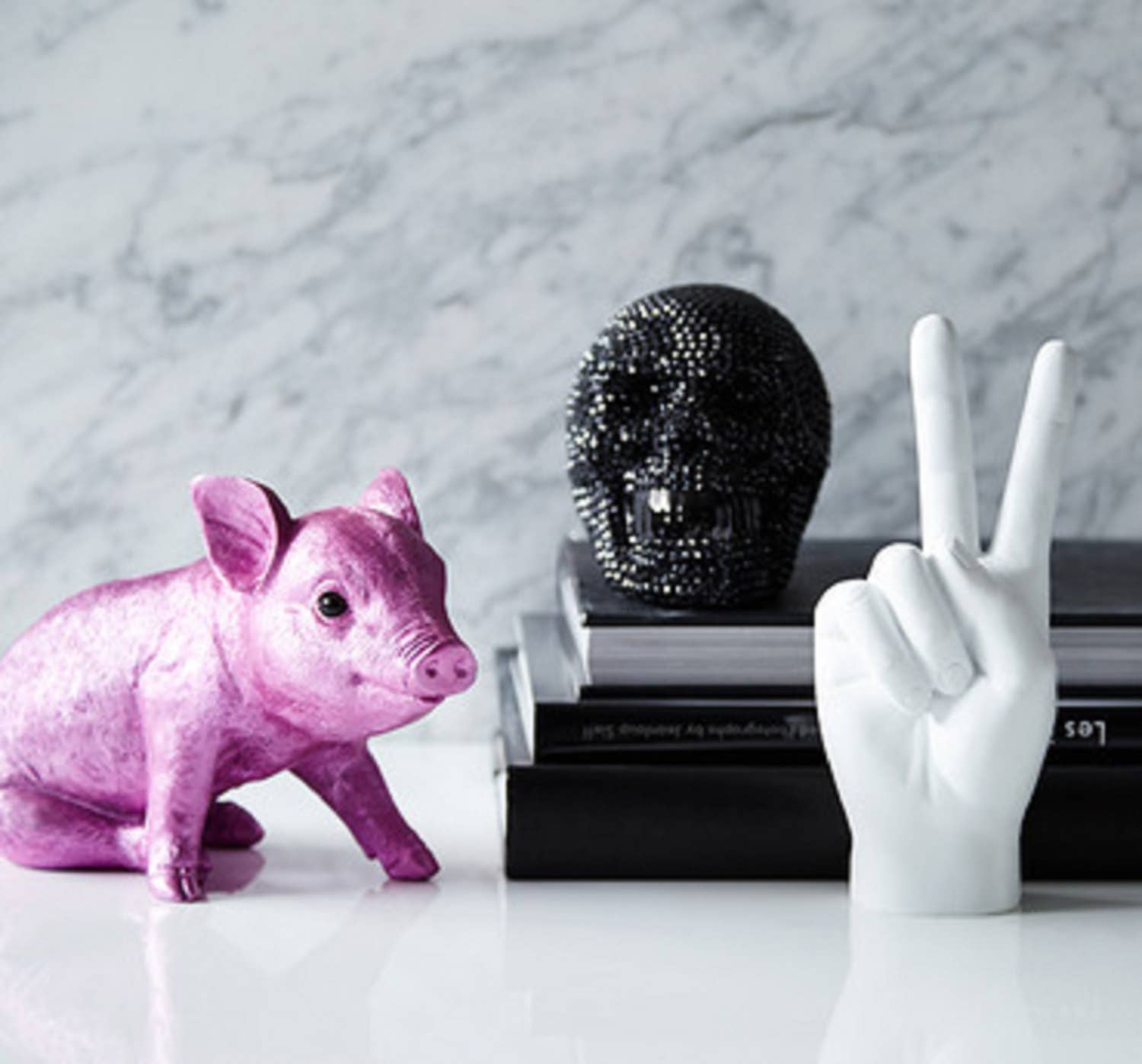 White Peace Sign Tabletop - 8" tall