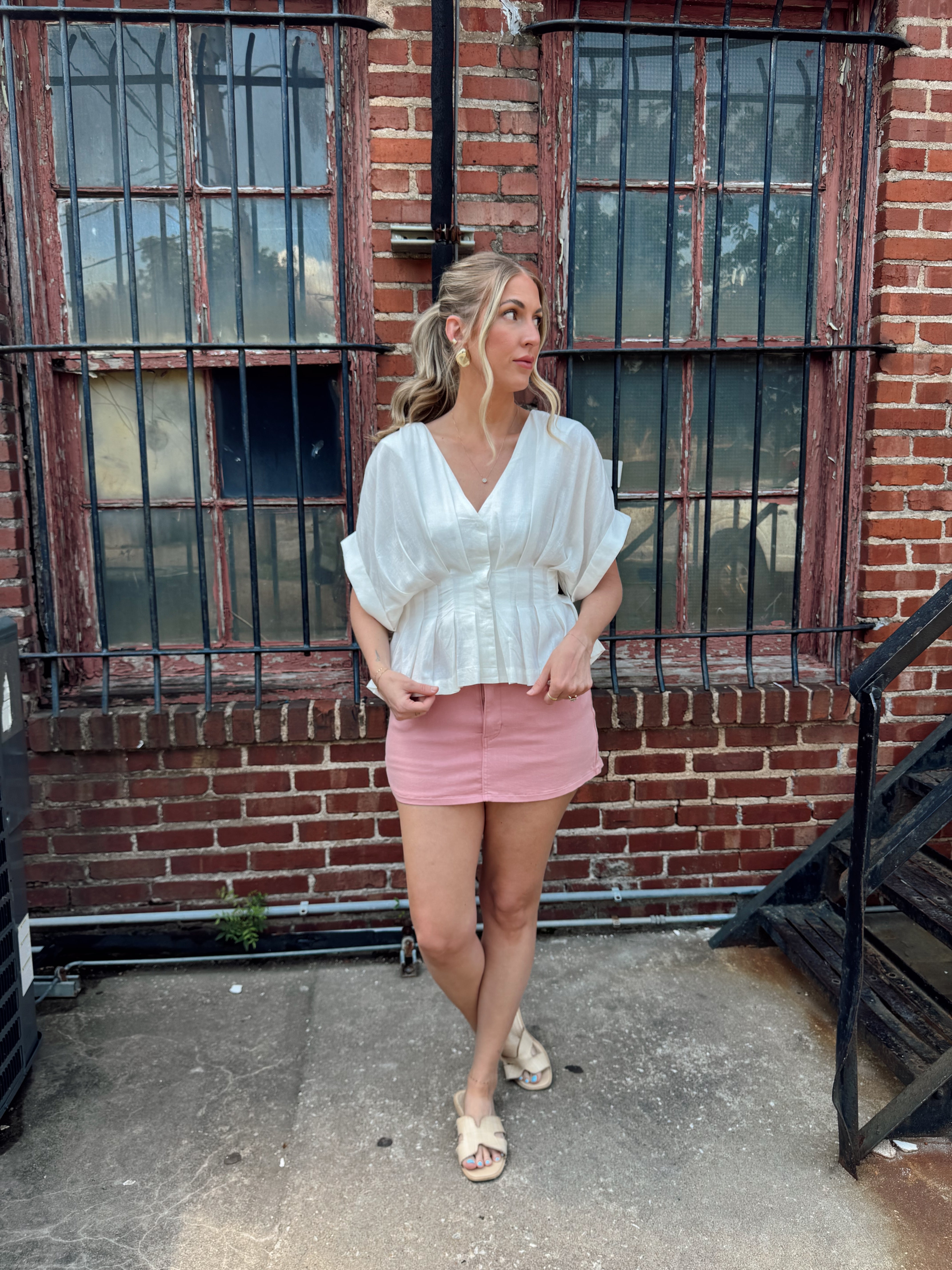 Elevated Affairs Pleated Detail Shirt