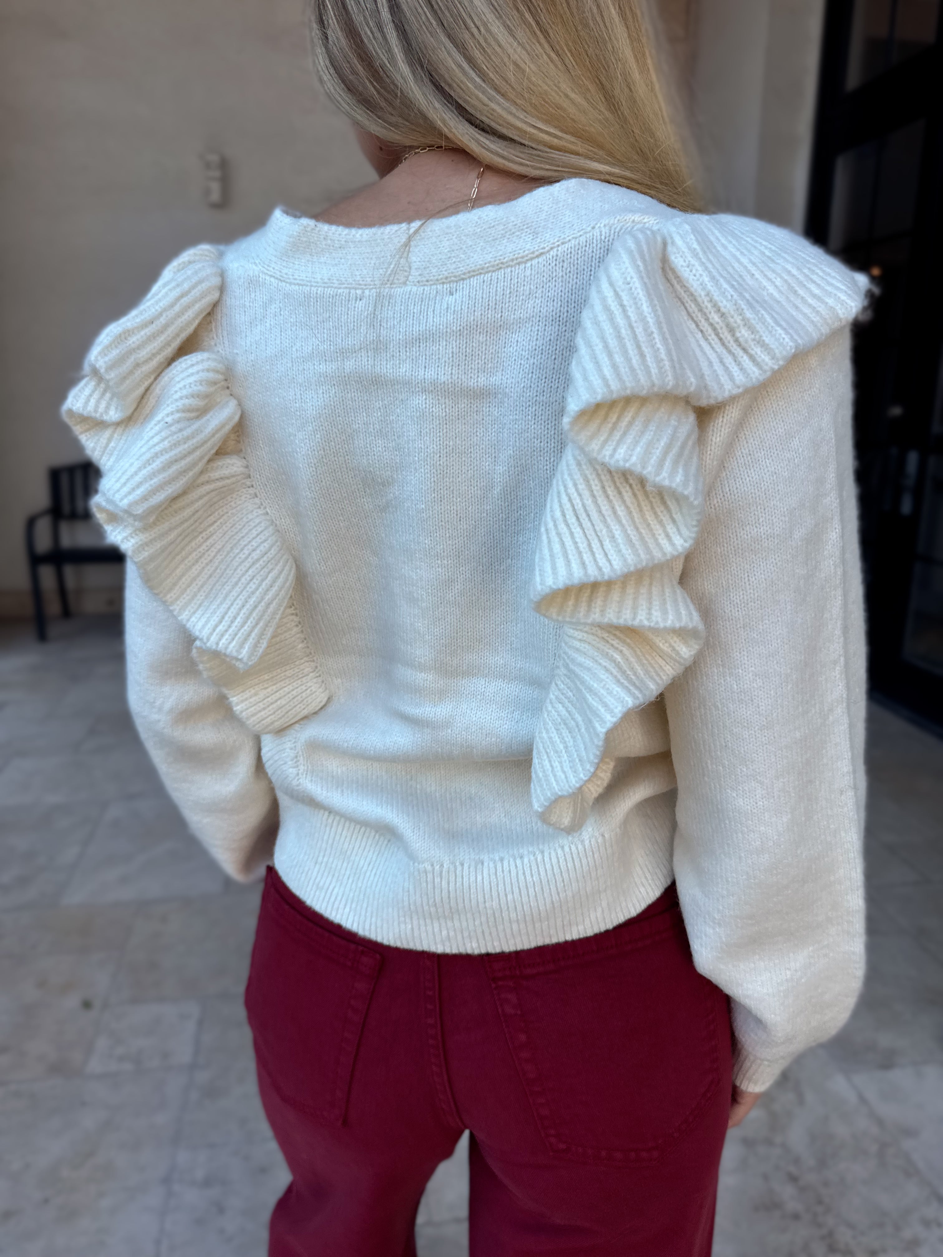 Ruffle Knit Cardigan