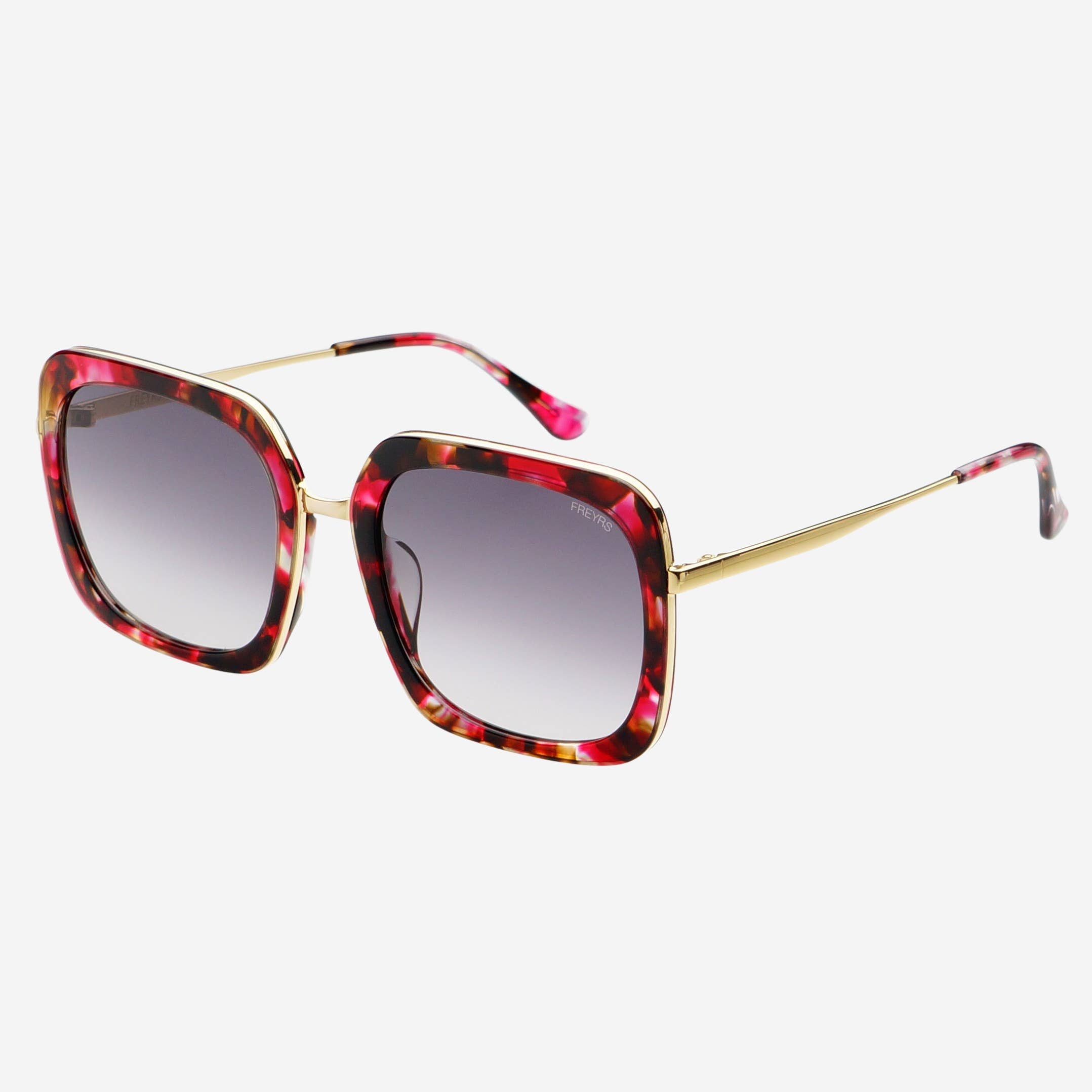 Freyrs Lulu Acetate Womens Square Sunglasses: Burgundy Tortoise