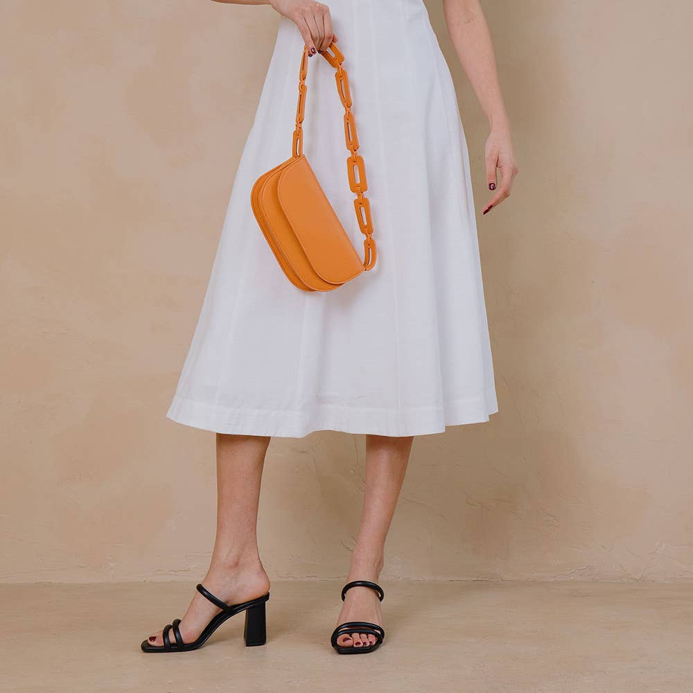 Inez Orange Recycled Vegan Shoulder Bag