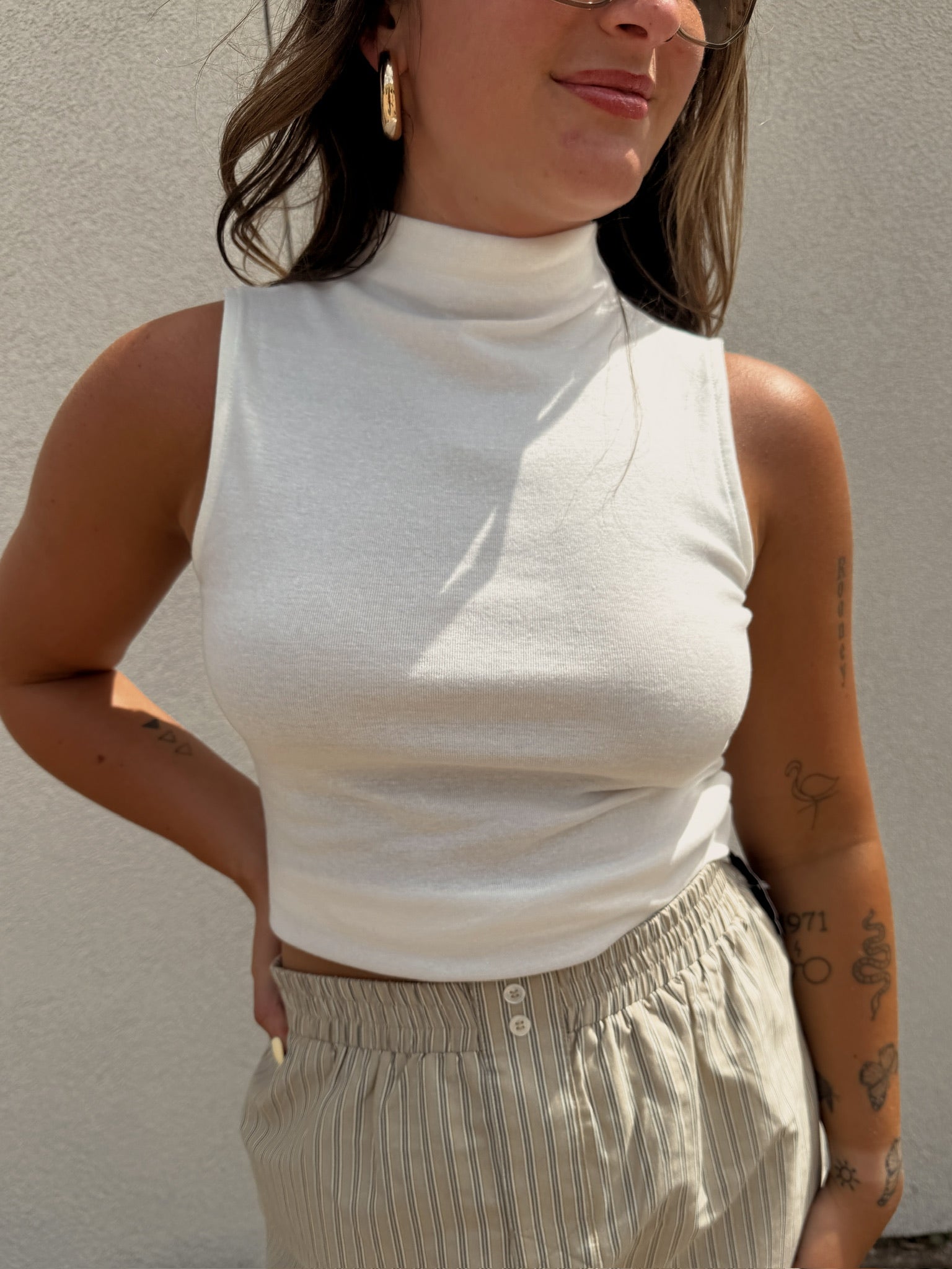 Sleeveless Mock Neck Top