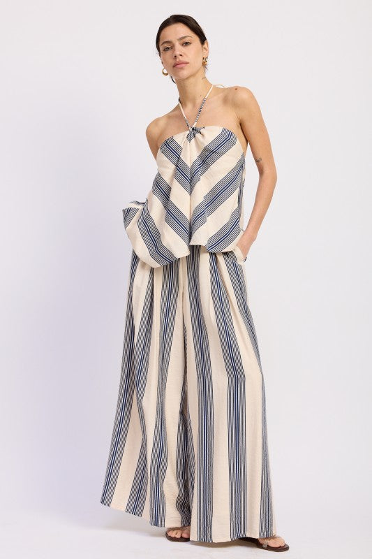 PRE-ORDER (ETA 6/30) Bri Halter Top - Navy Stripe