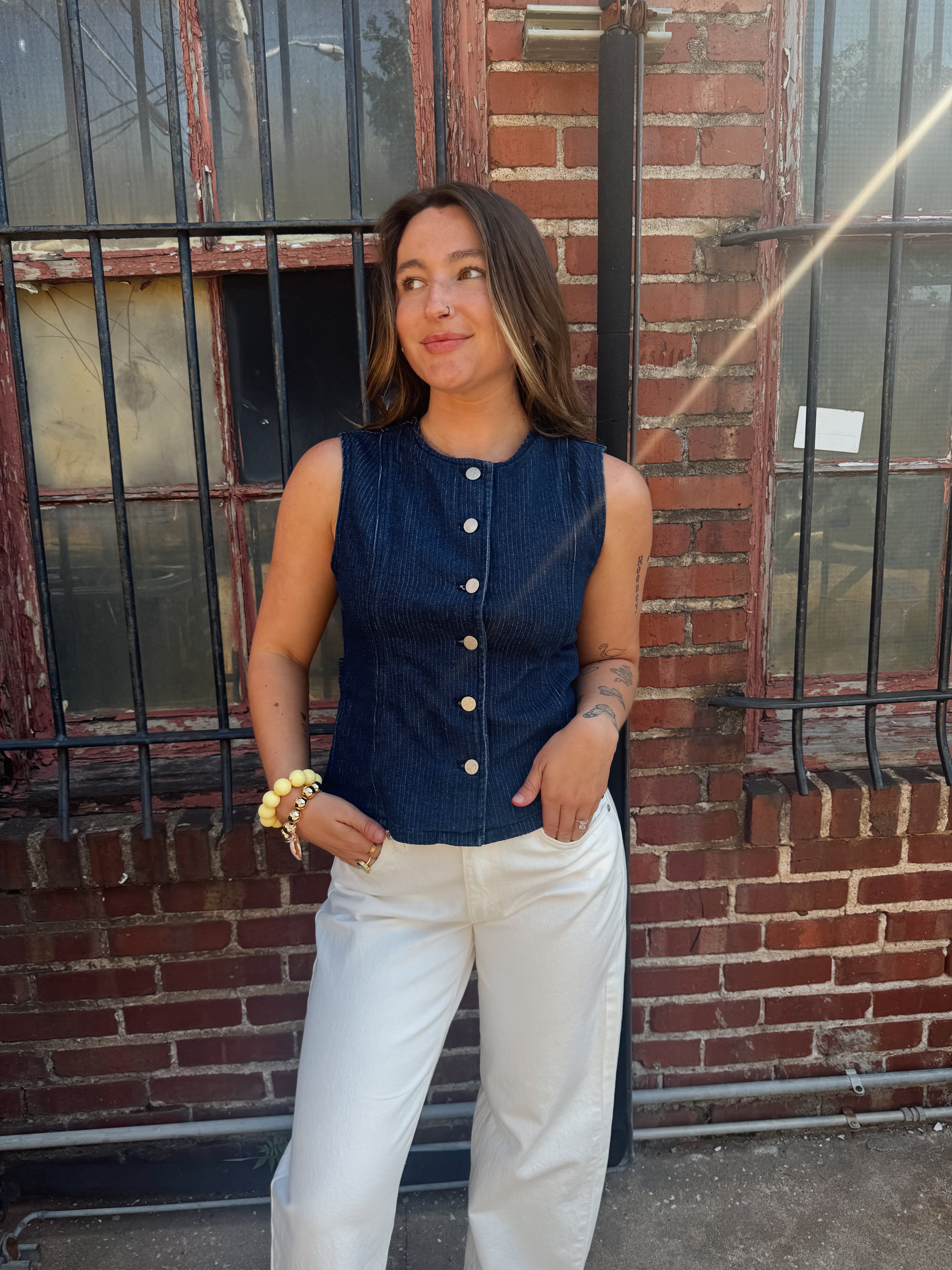 Jiji Nils Vest in Bleu Marine