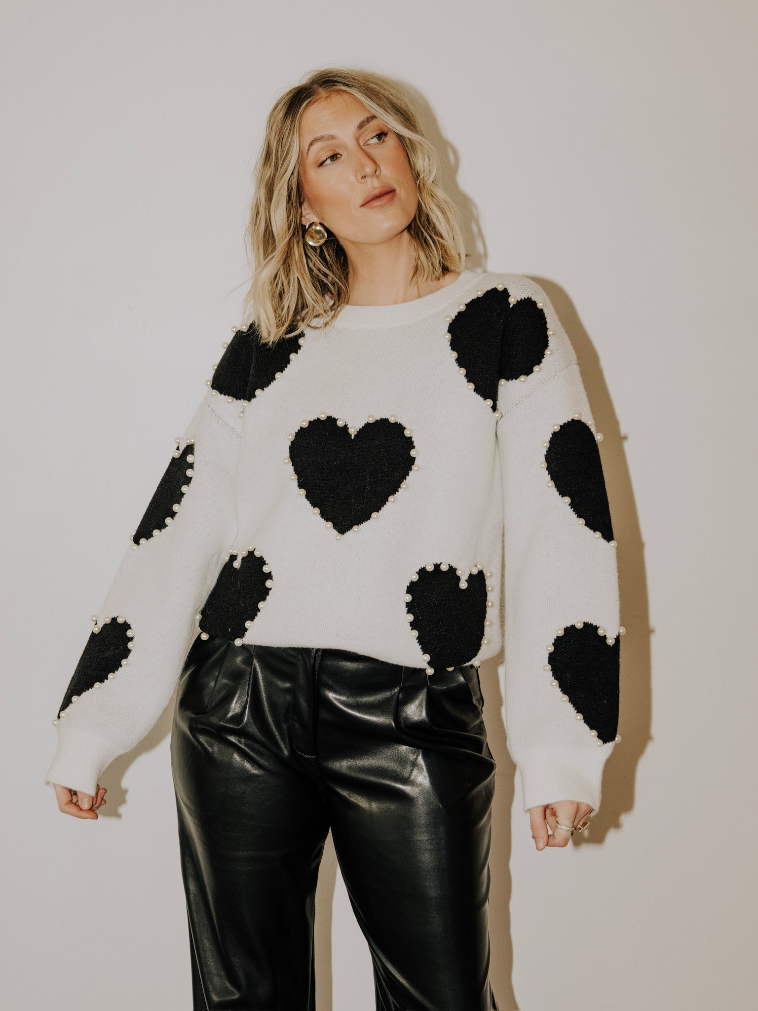 English Factory Long-Sleeve Heart Sweater