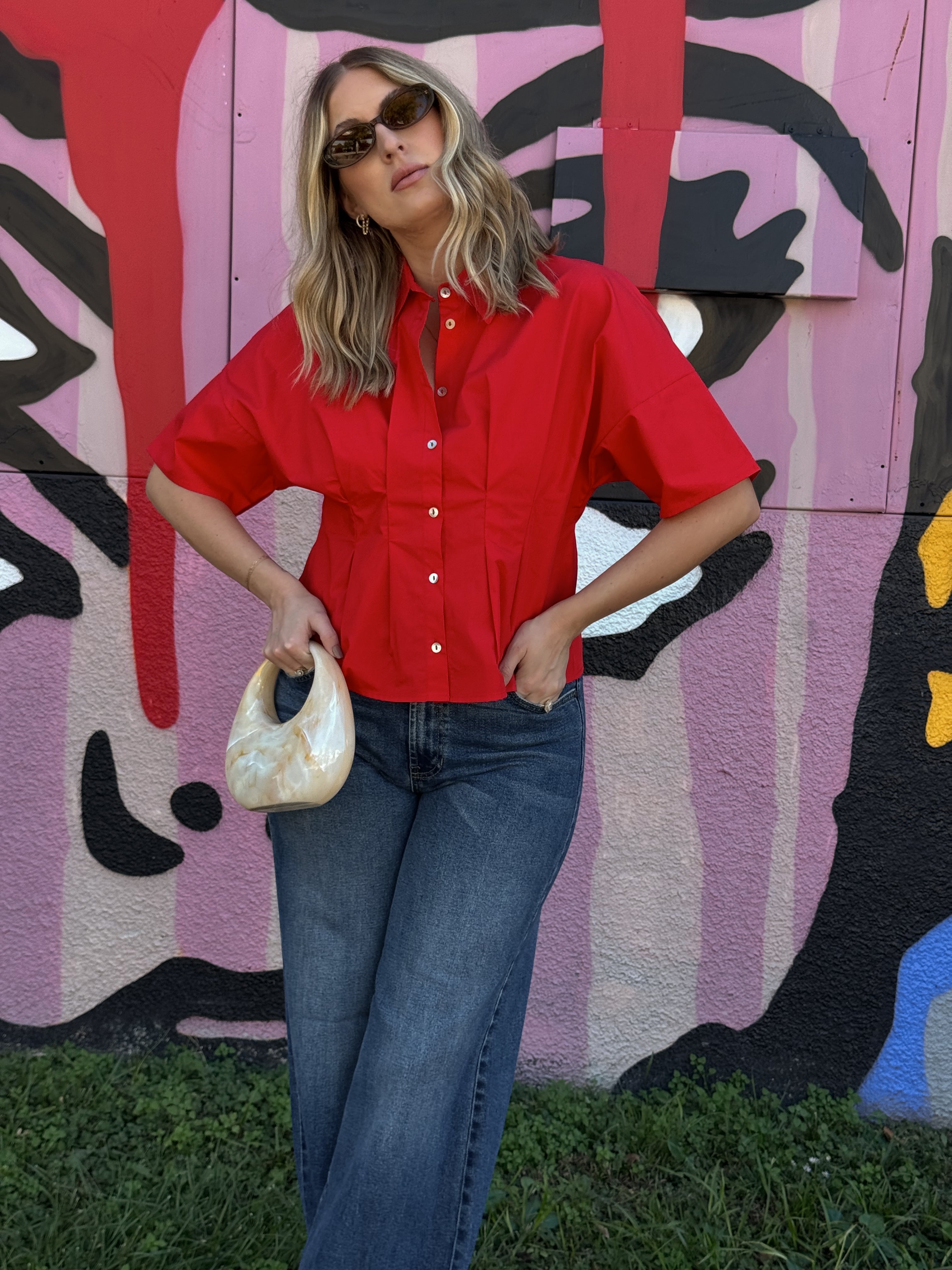 Meet Me in Santorini Red Poplin Classic