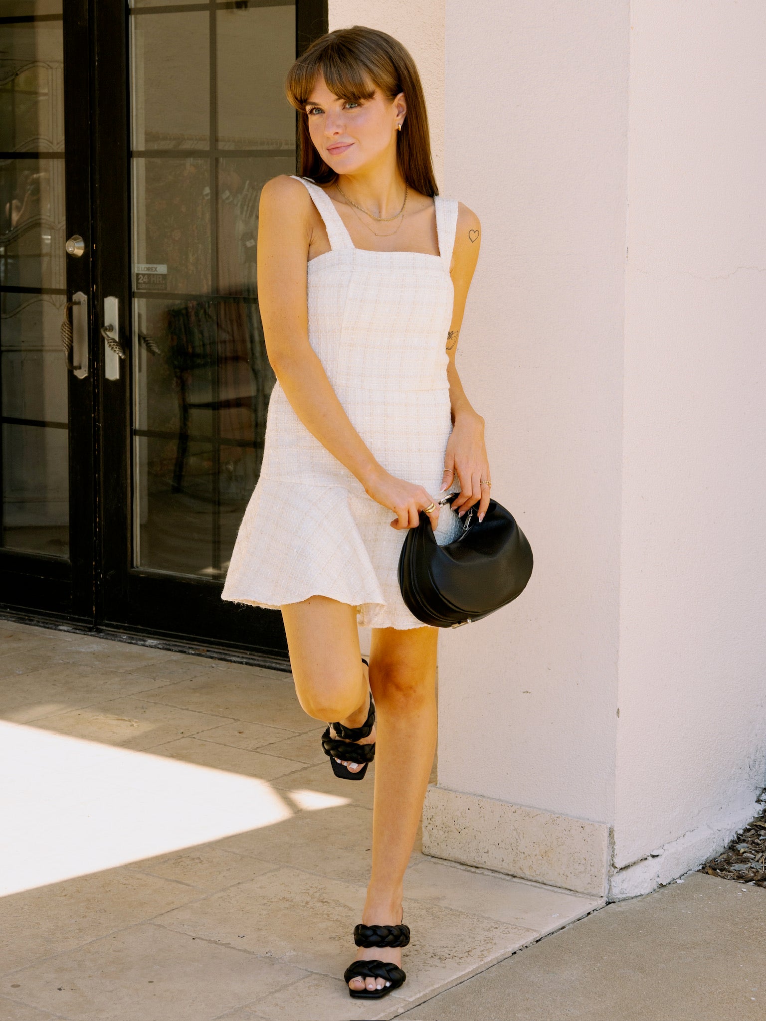 Emily White Tweed Dress