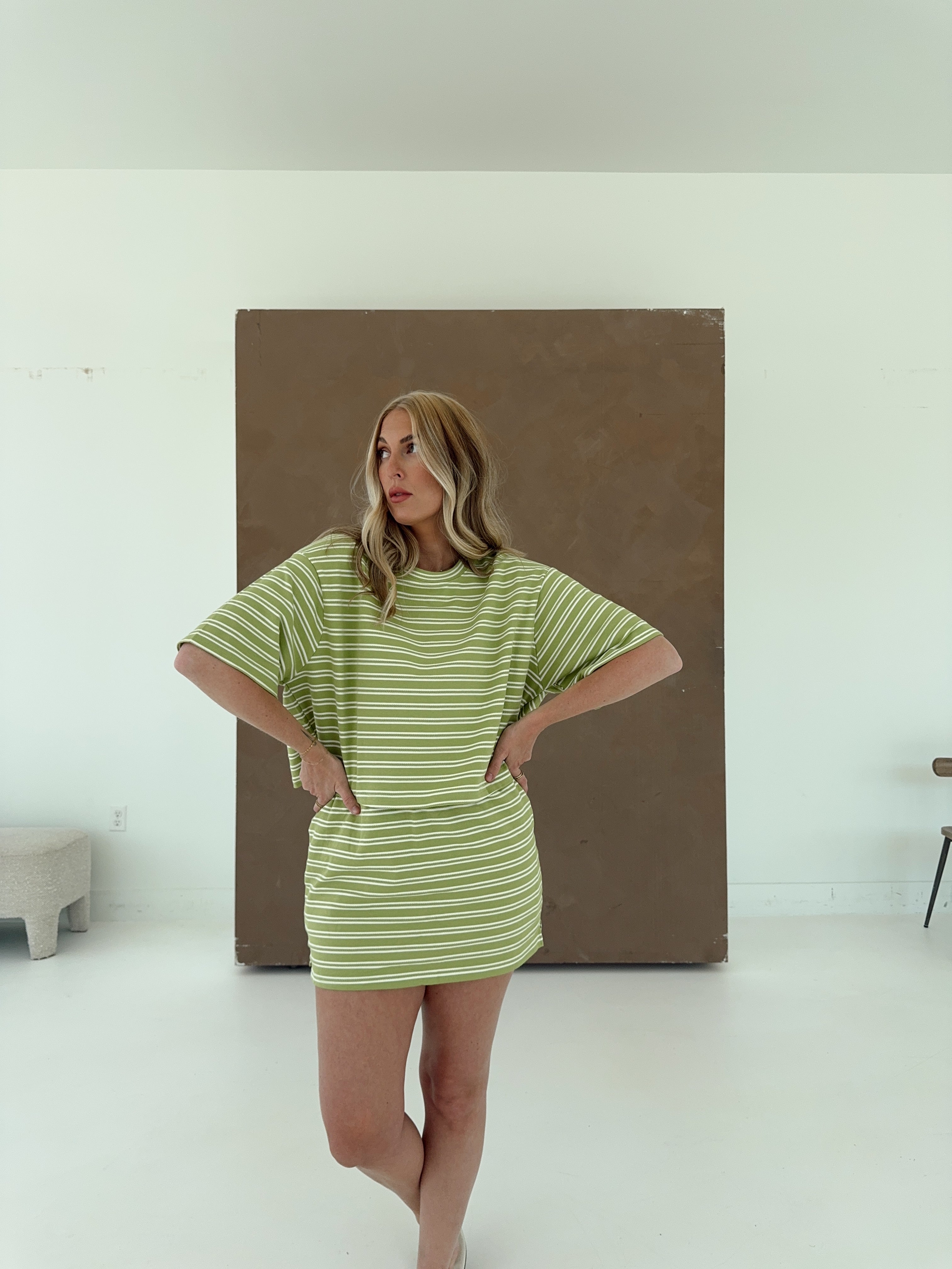 Macy Matcha Stripe Top