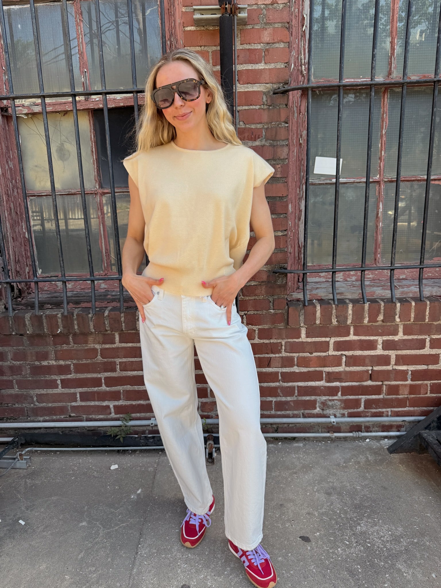 Jiji Caleb Top in Jaune Pale