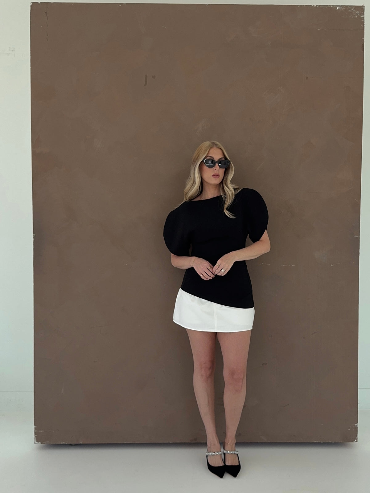 Brandy Structured Top - Black