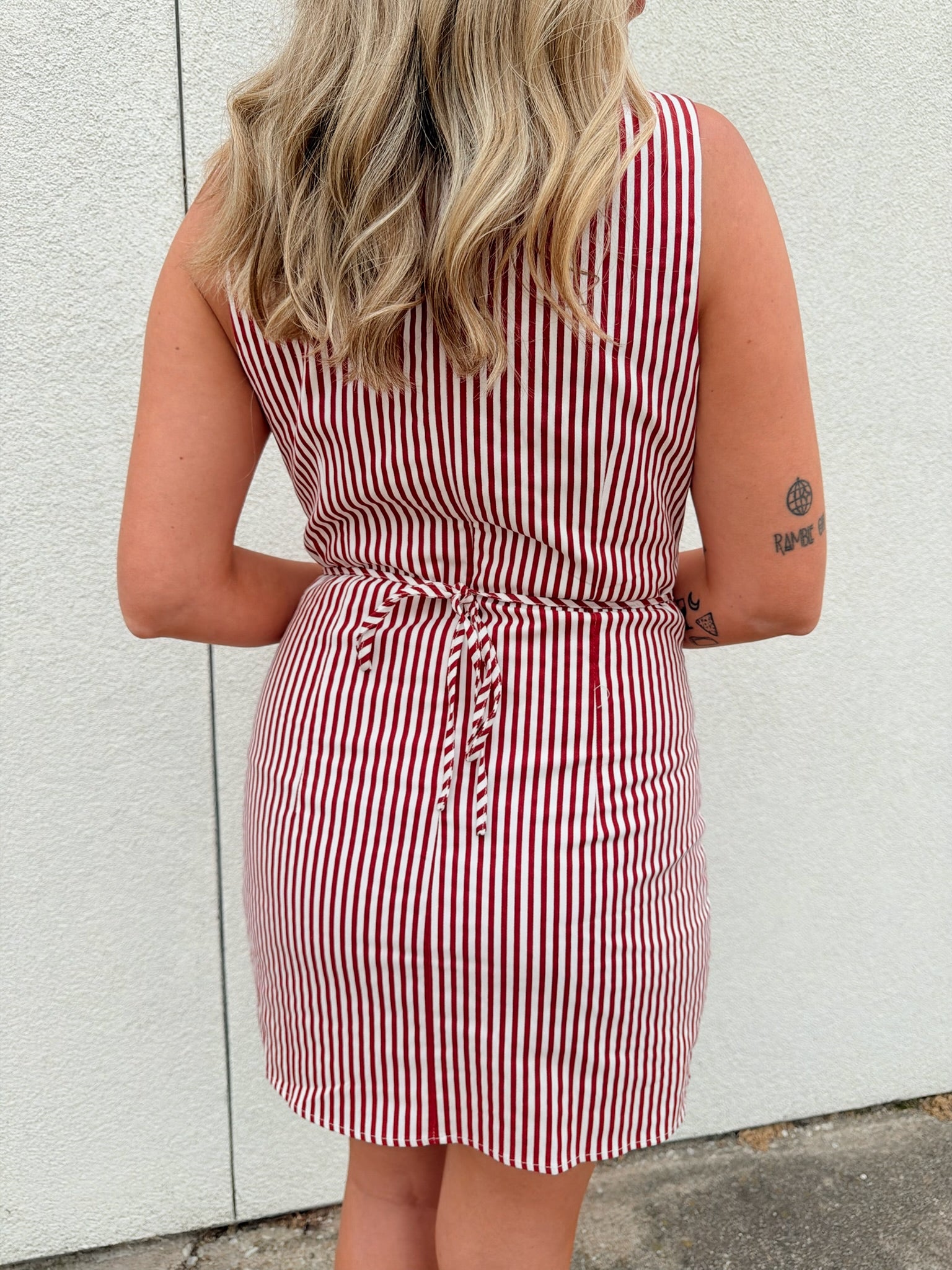 Red Stripe Mini Dress