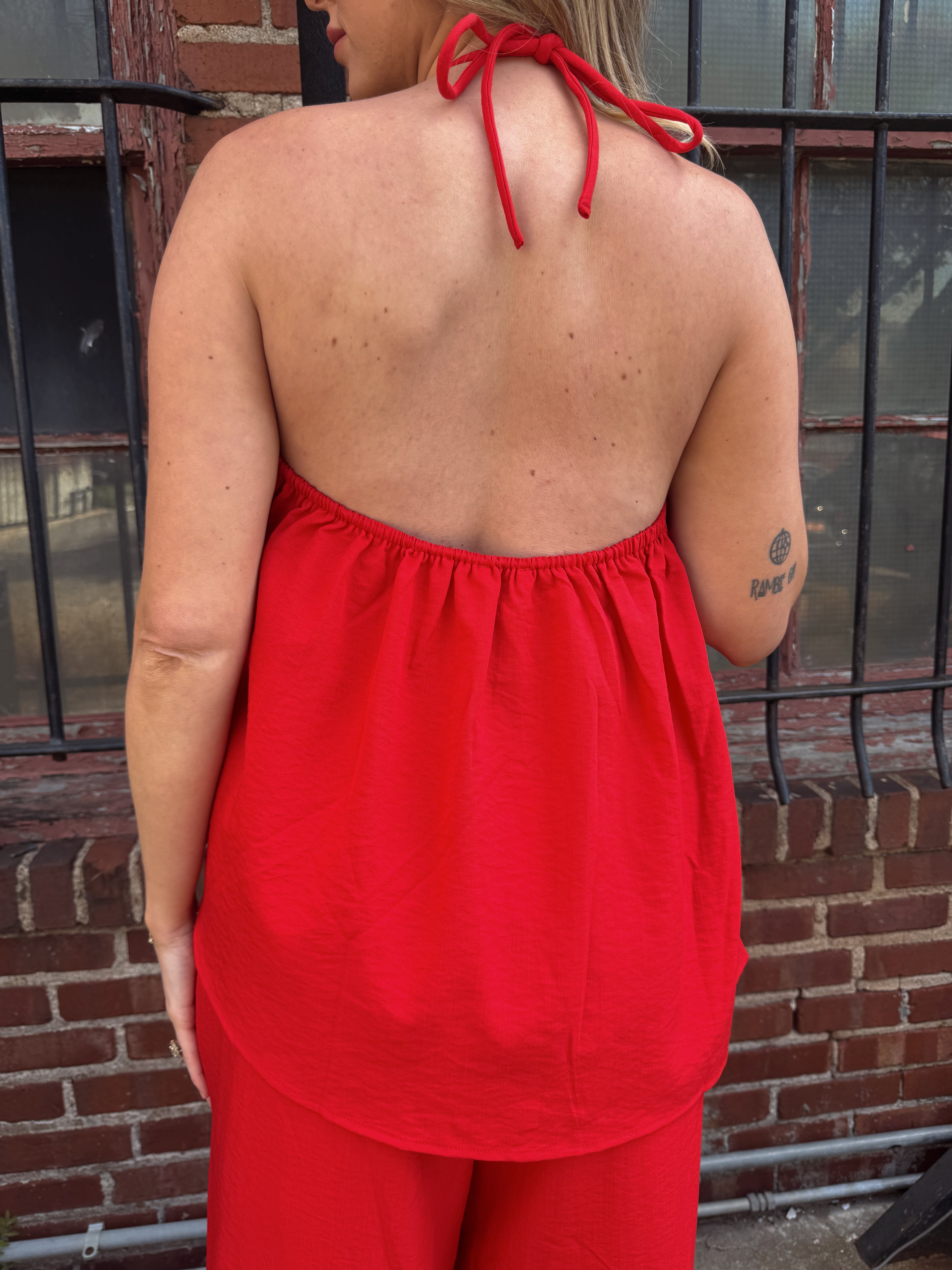 Bri Red Halter Top
