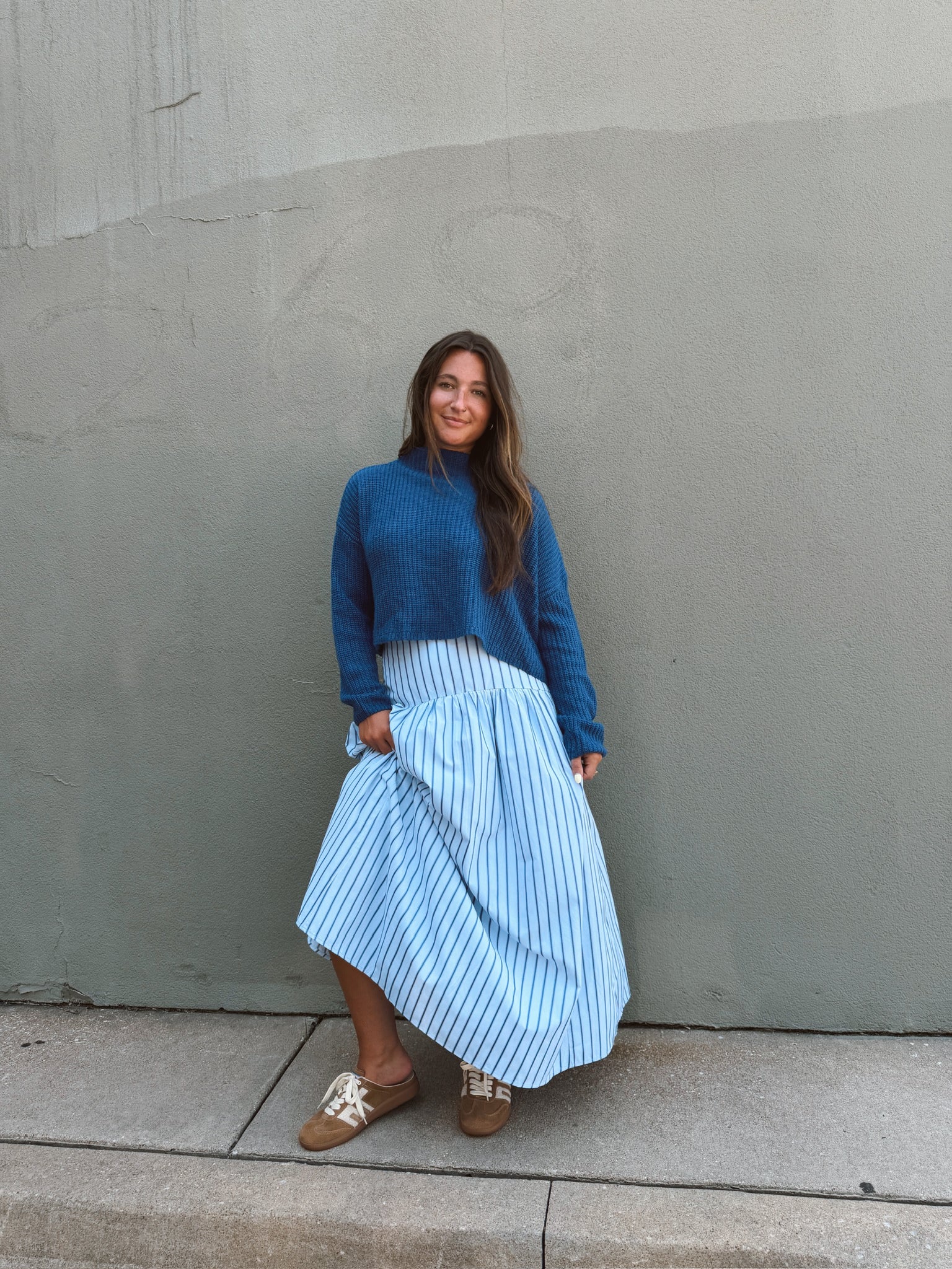 Set Your Sails Skirt - Blue & Navy Stripe