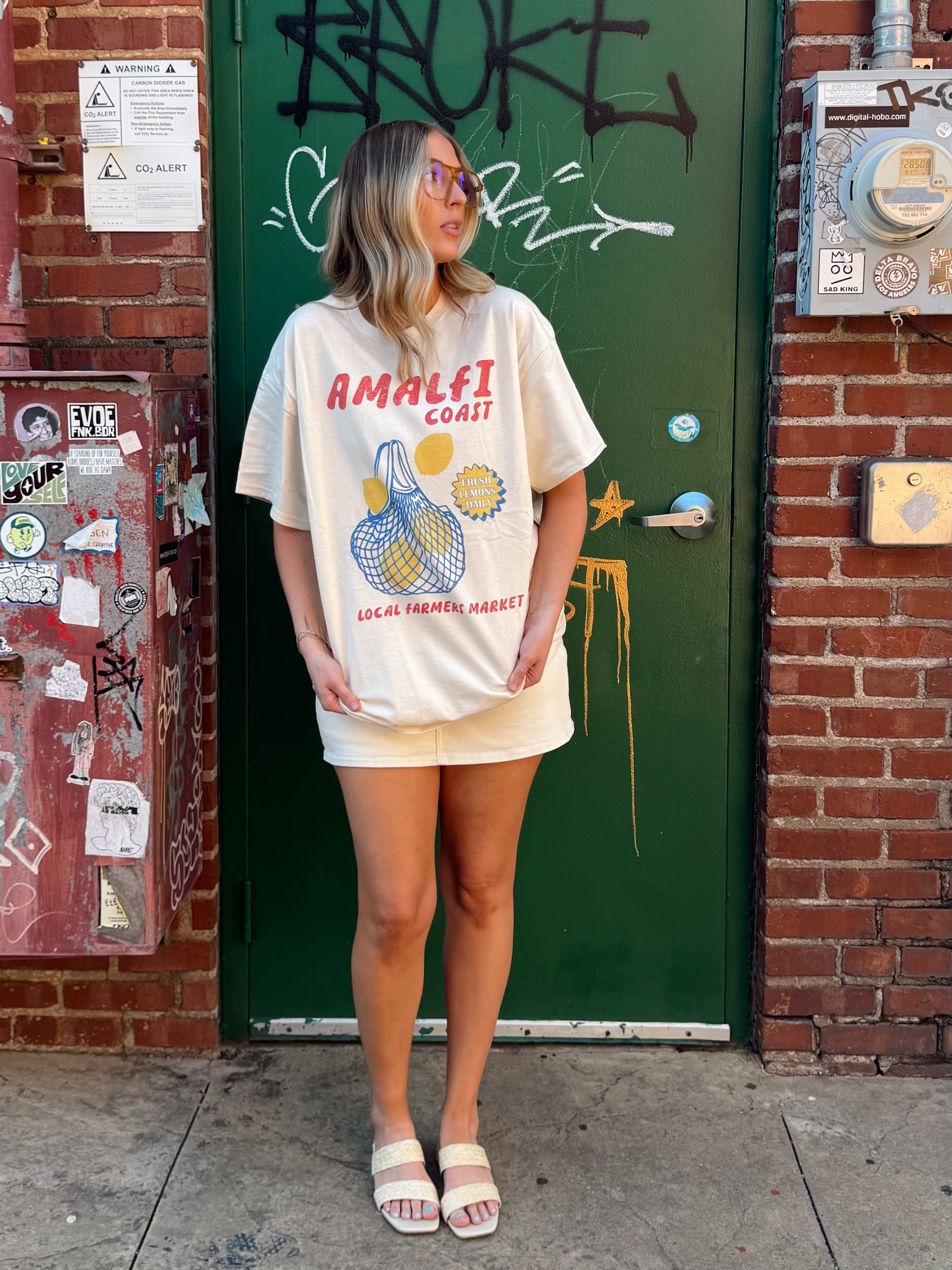 Amalfi Market Oversized Graphic Tee