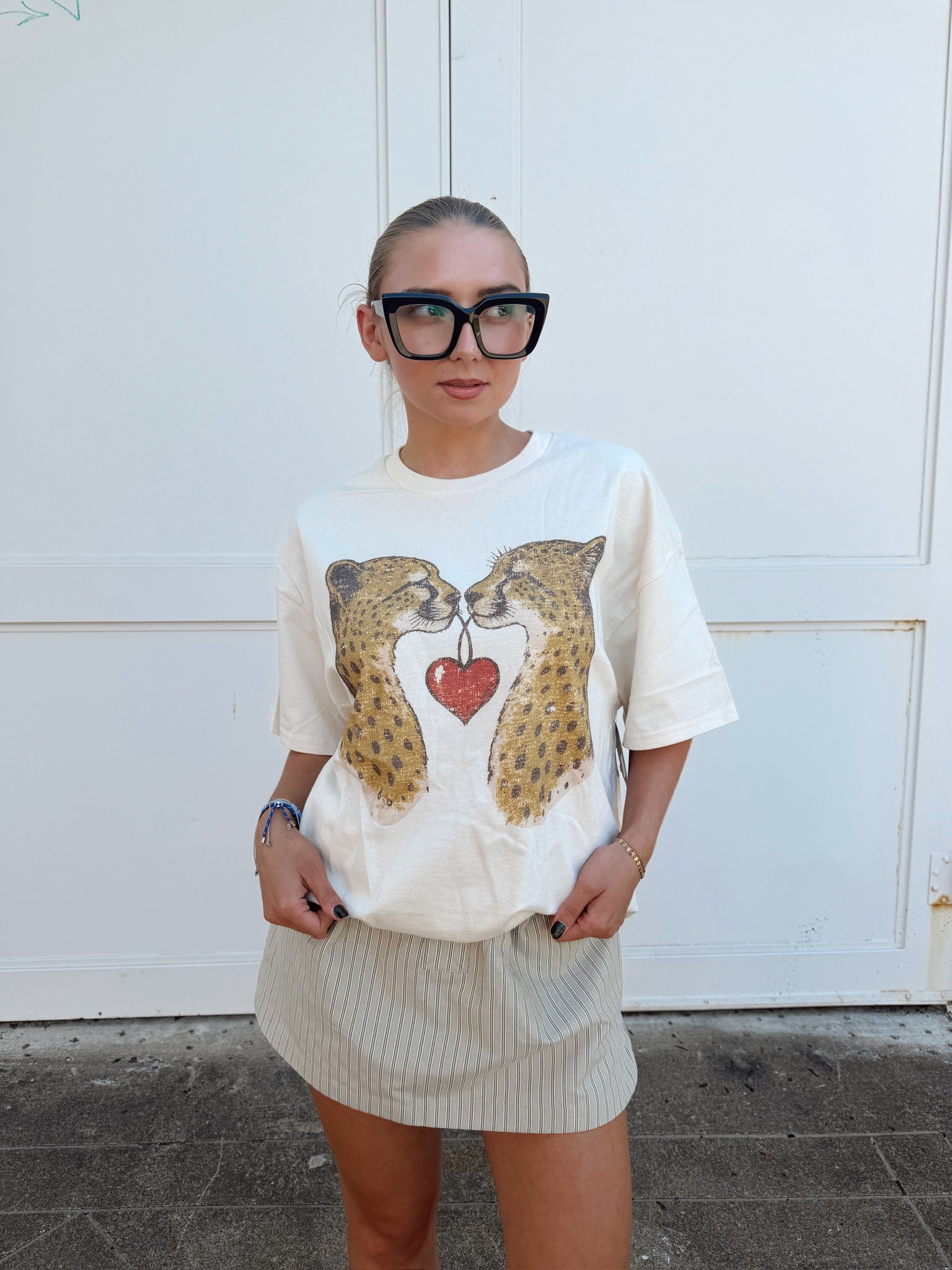 Partners In Crime Cheetah Oversized Graphic Tee