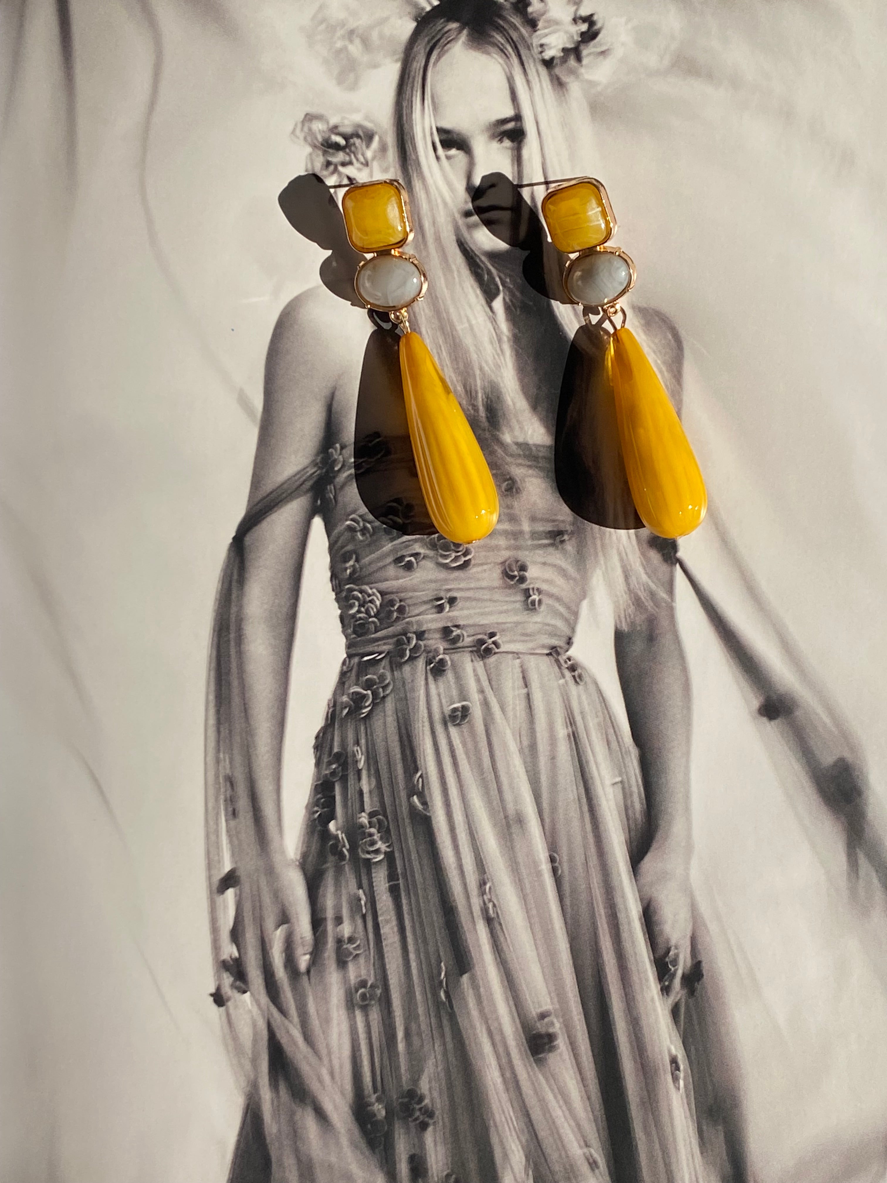 Resin Teardrop Dangle Earrings