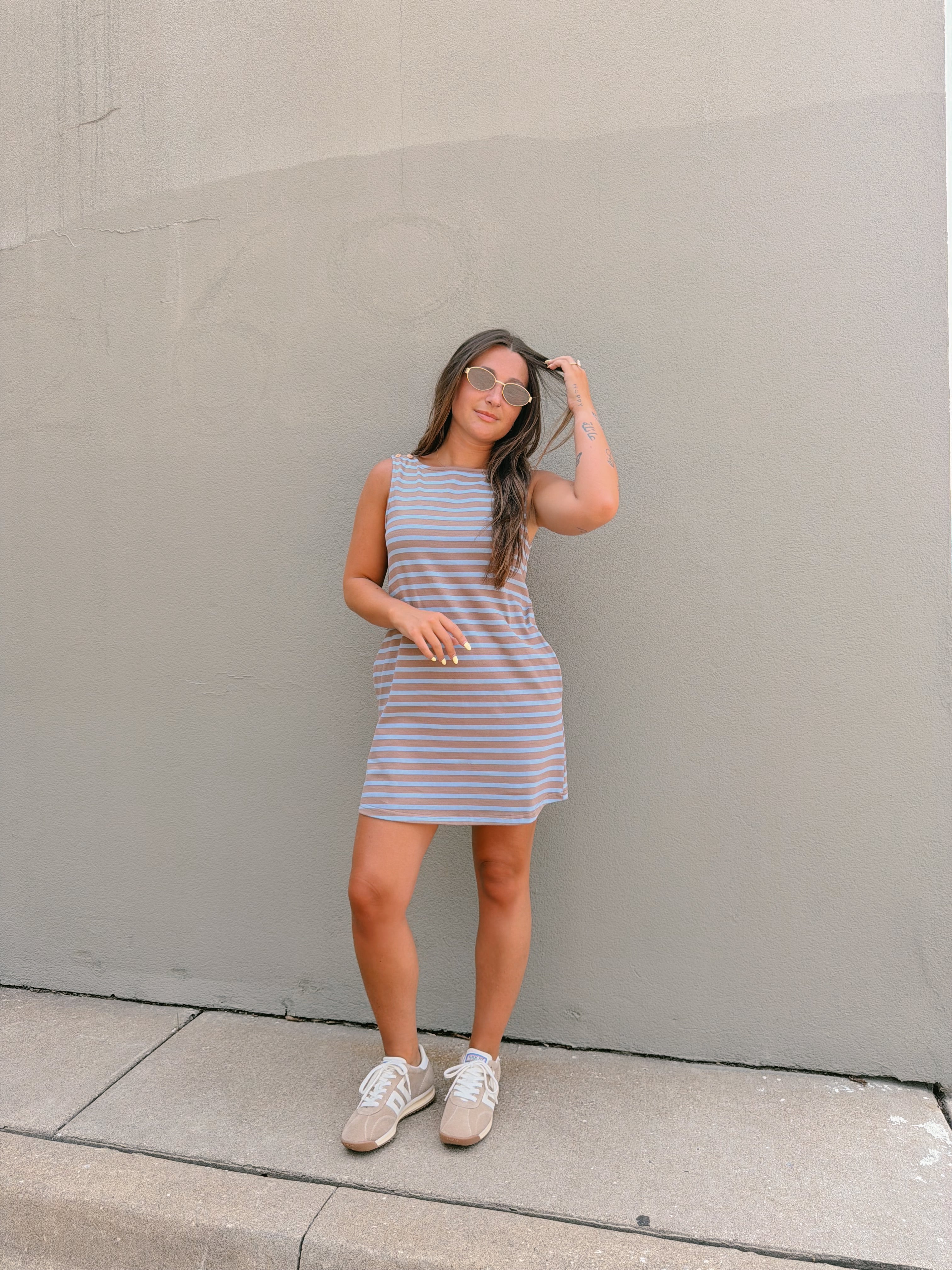 Sami Striped Boat Neck Mini Dress