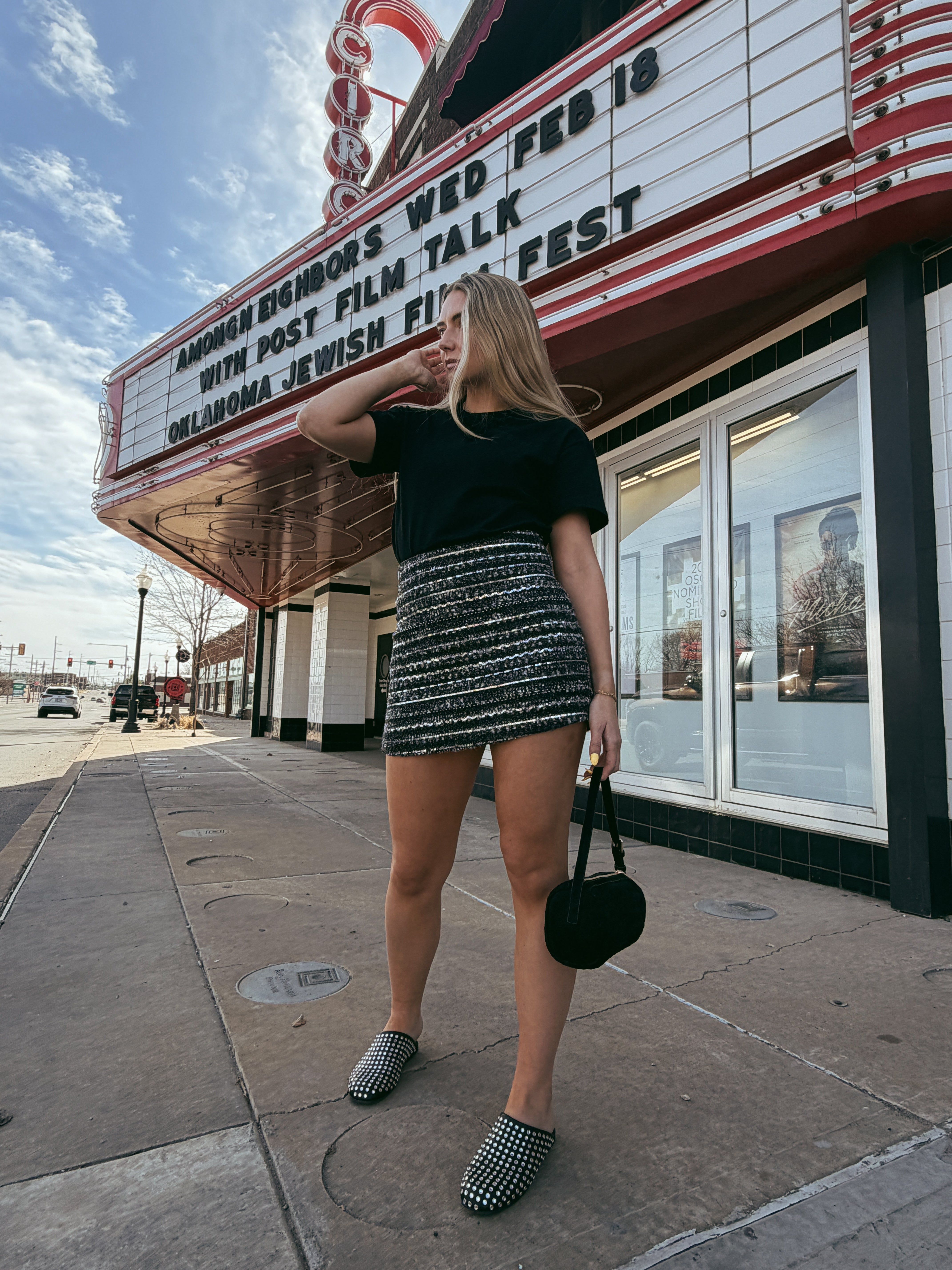 Endless Rose Sequin Textured Mini Skirt