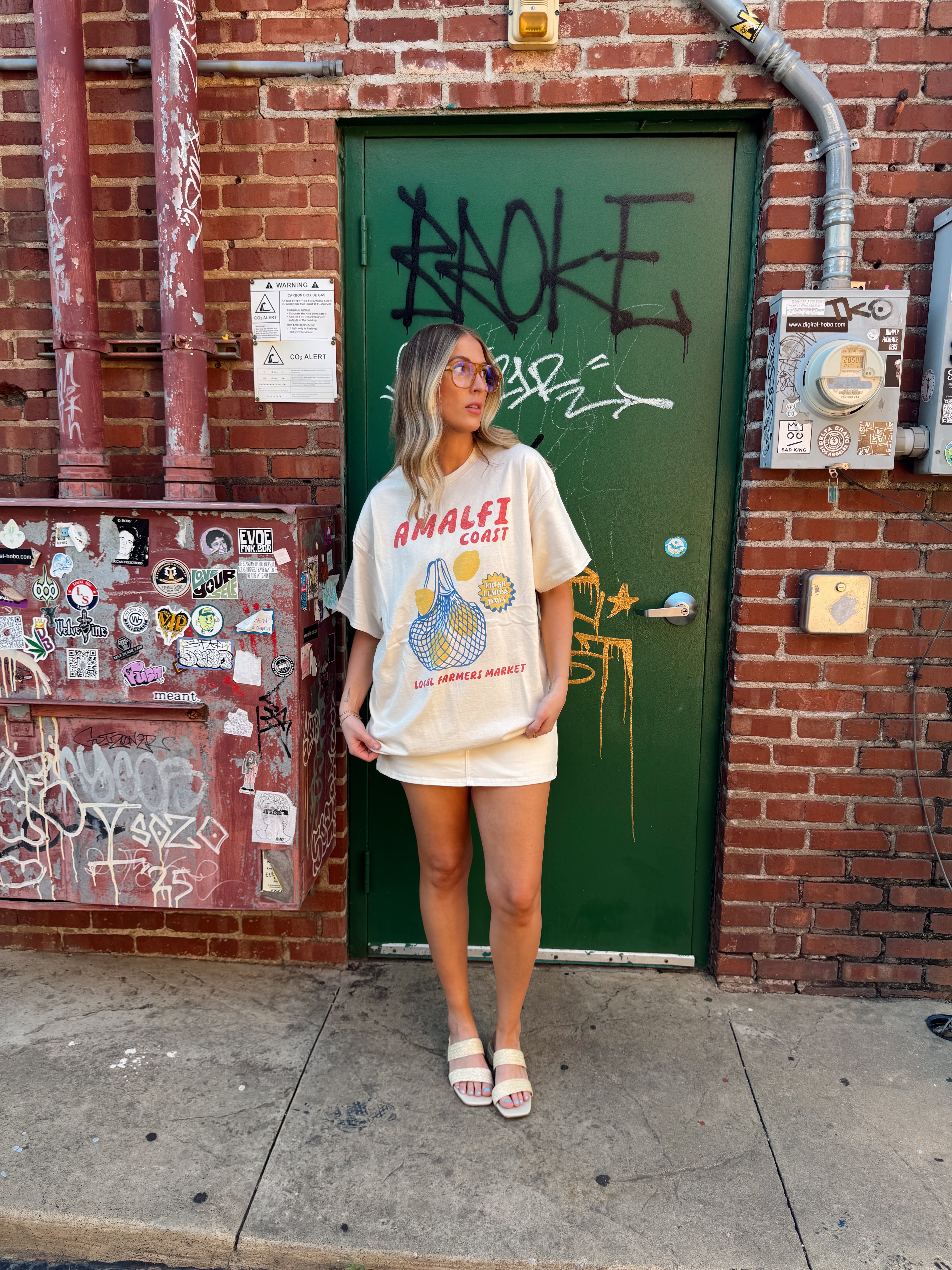 Amalfi Market Oversized Graphic Tee