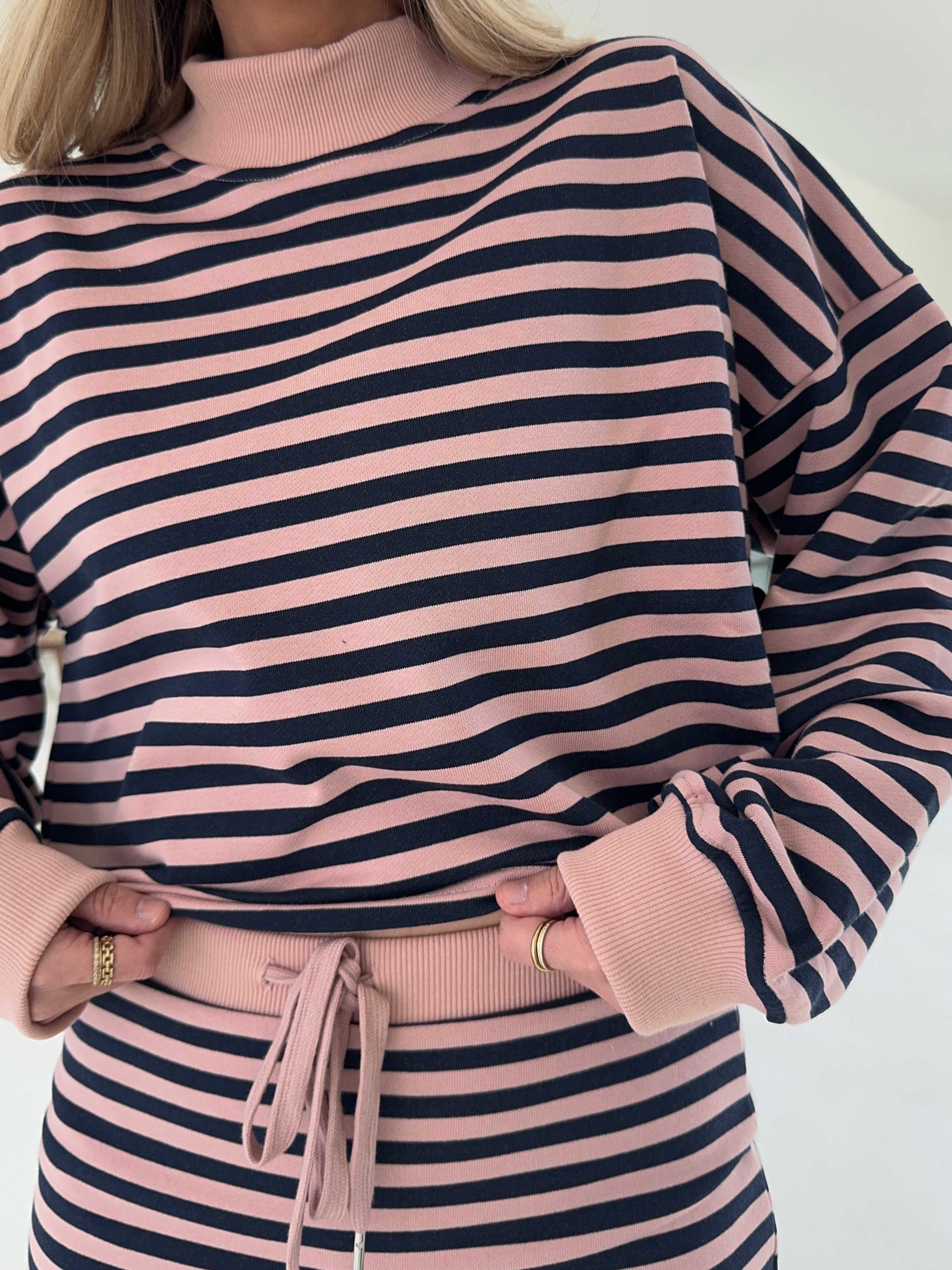 Weekender Long Sleeve Stripe Top - Blush/Navy