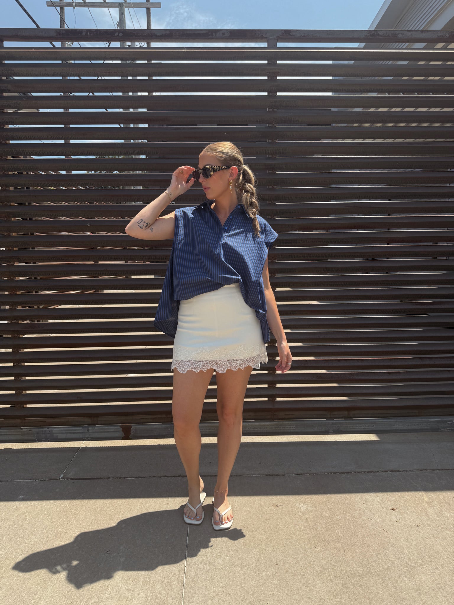 Lace Hem Mini Skirt