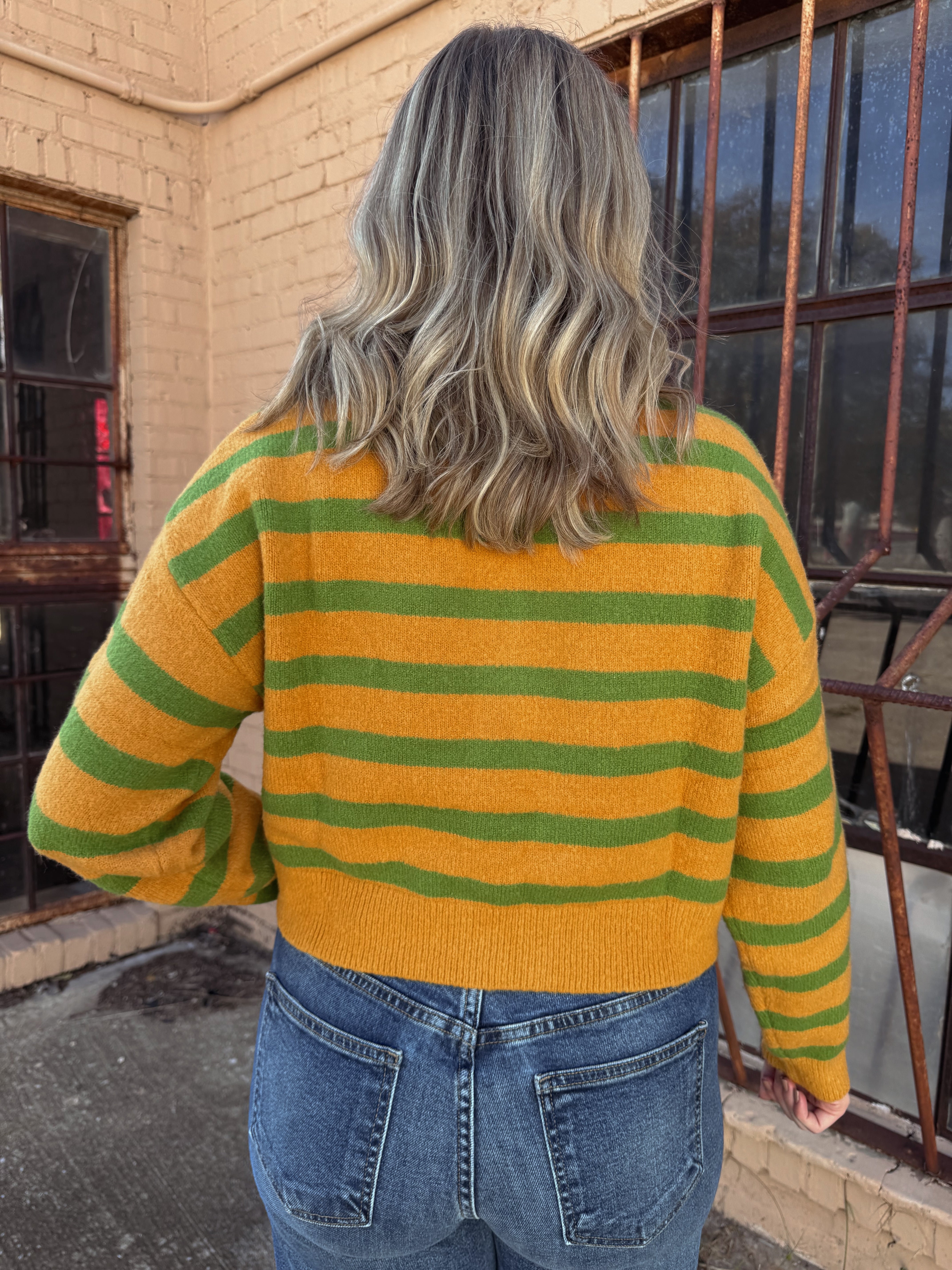 Callahan Fiona Cardigan - Fern Stripe