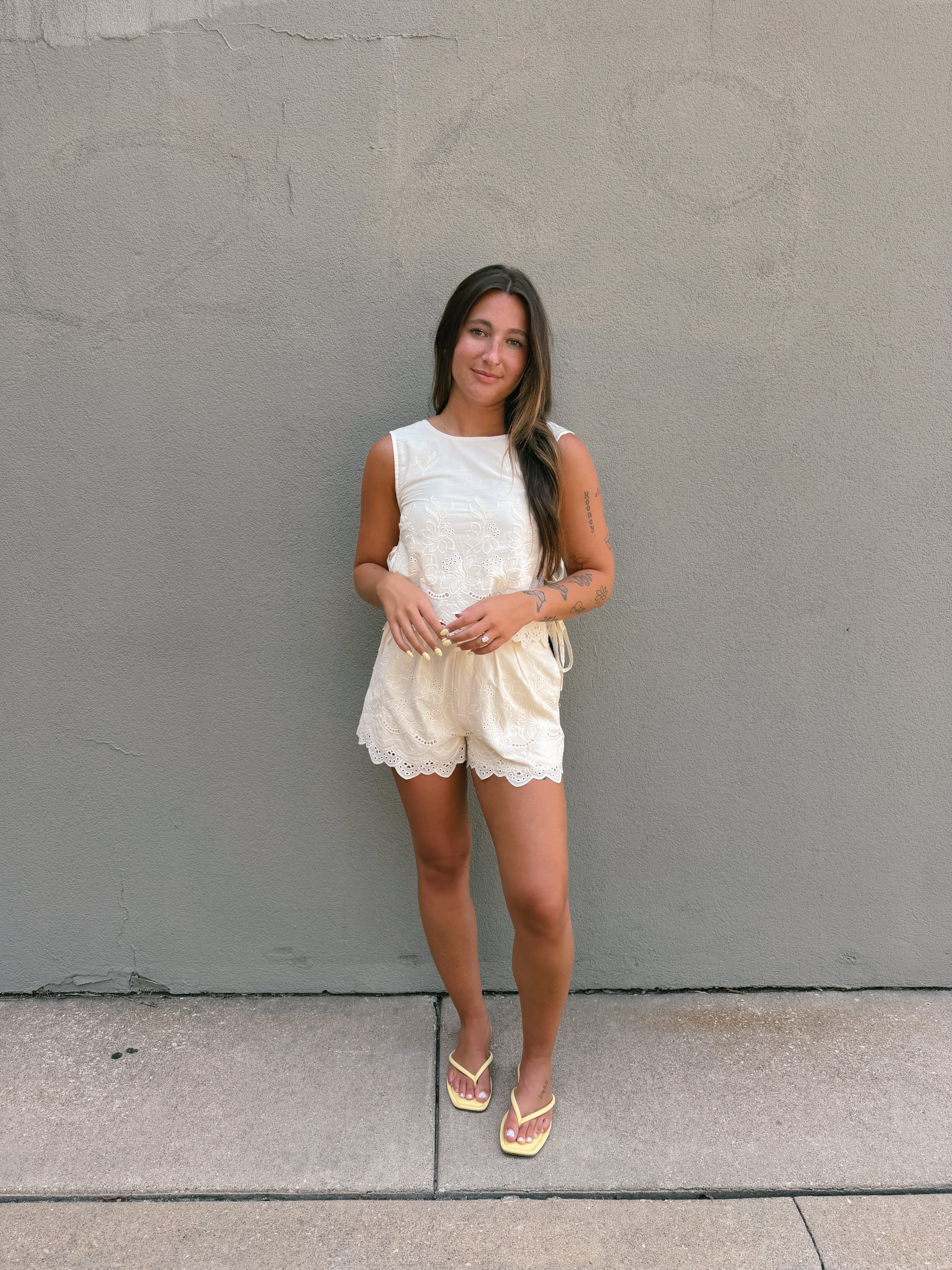 Emy Embroidered Top - Oatmeal