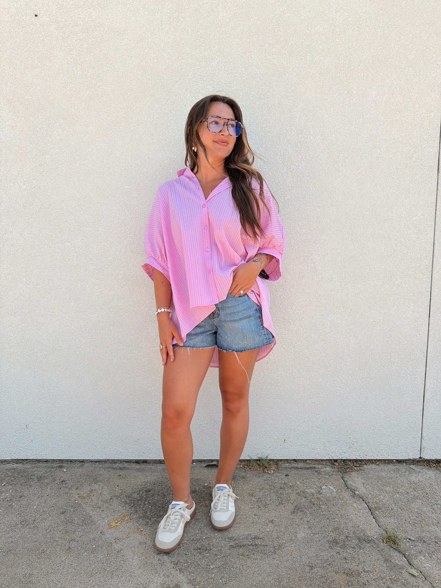 Bubblegum Button Up