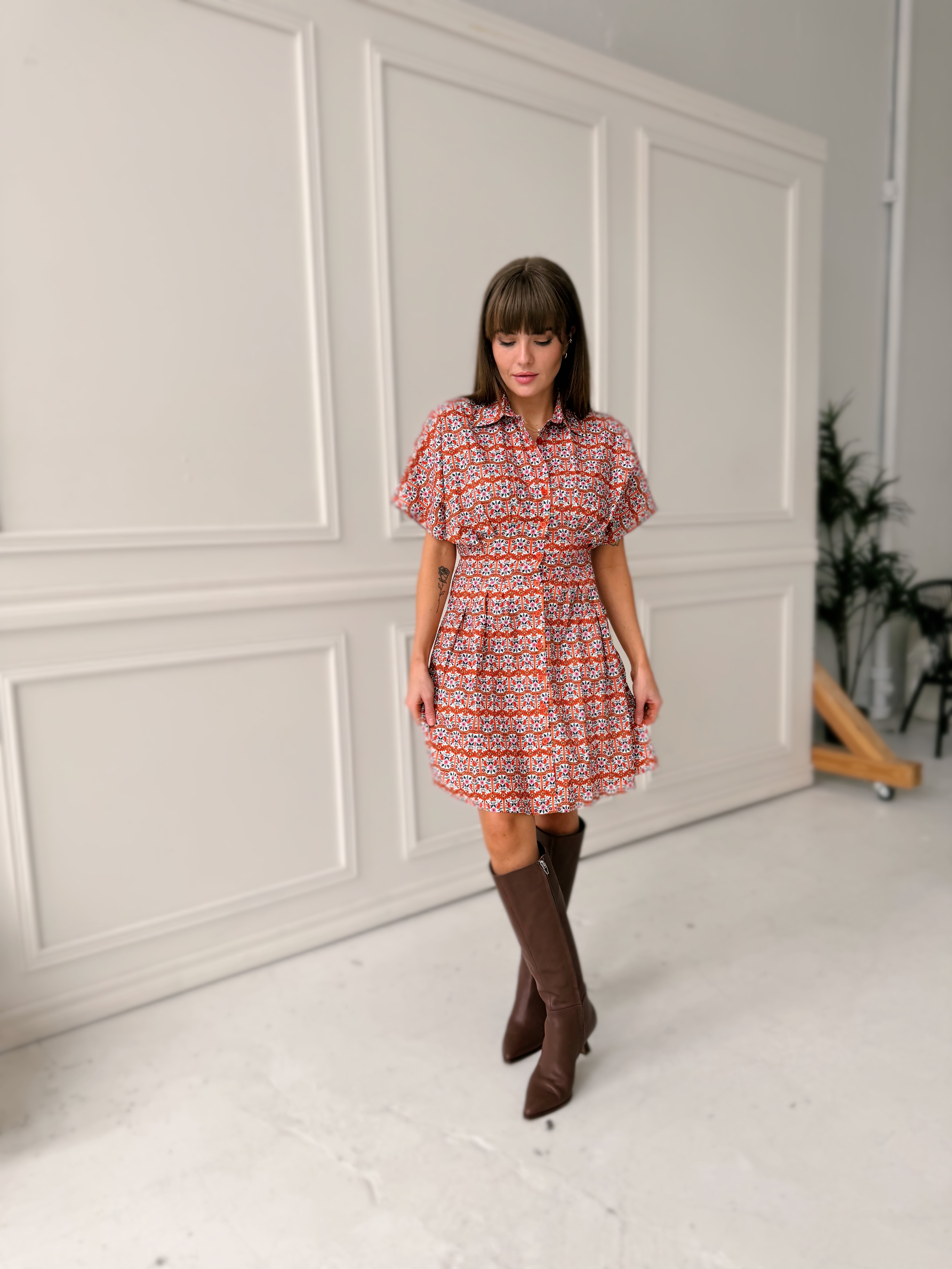 Sincerely Ours Twyla Mini Dress - Boho Tile