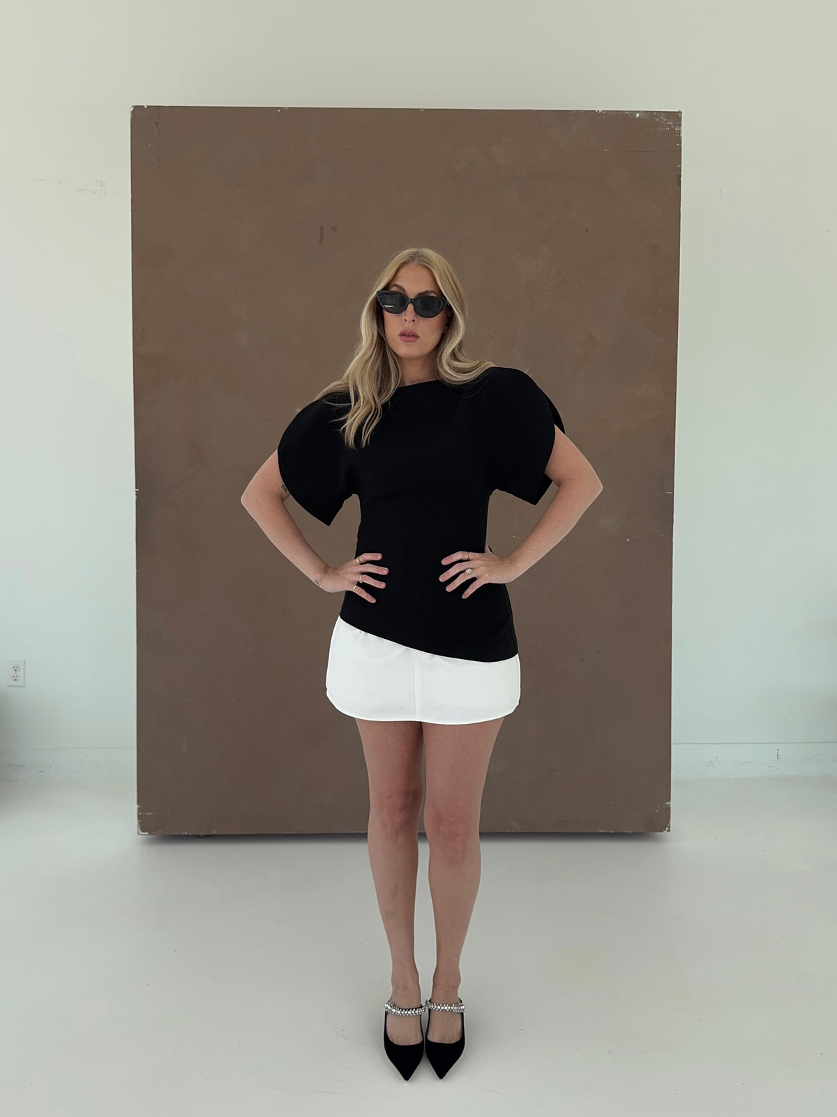 Brandy Structured Top - Black