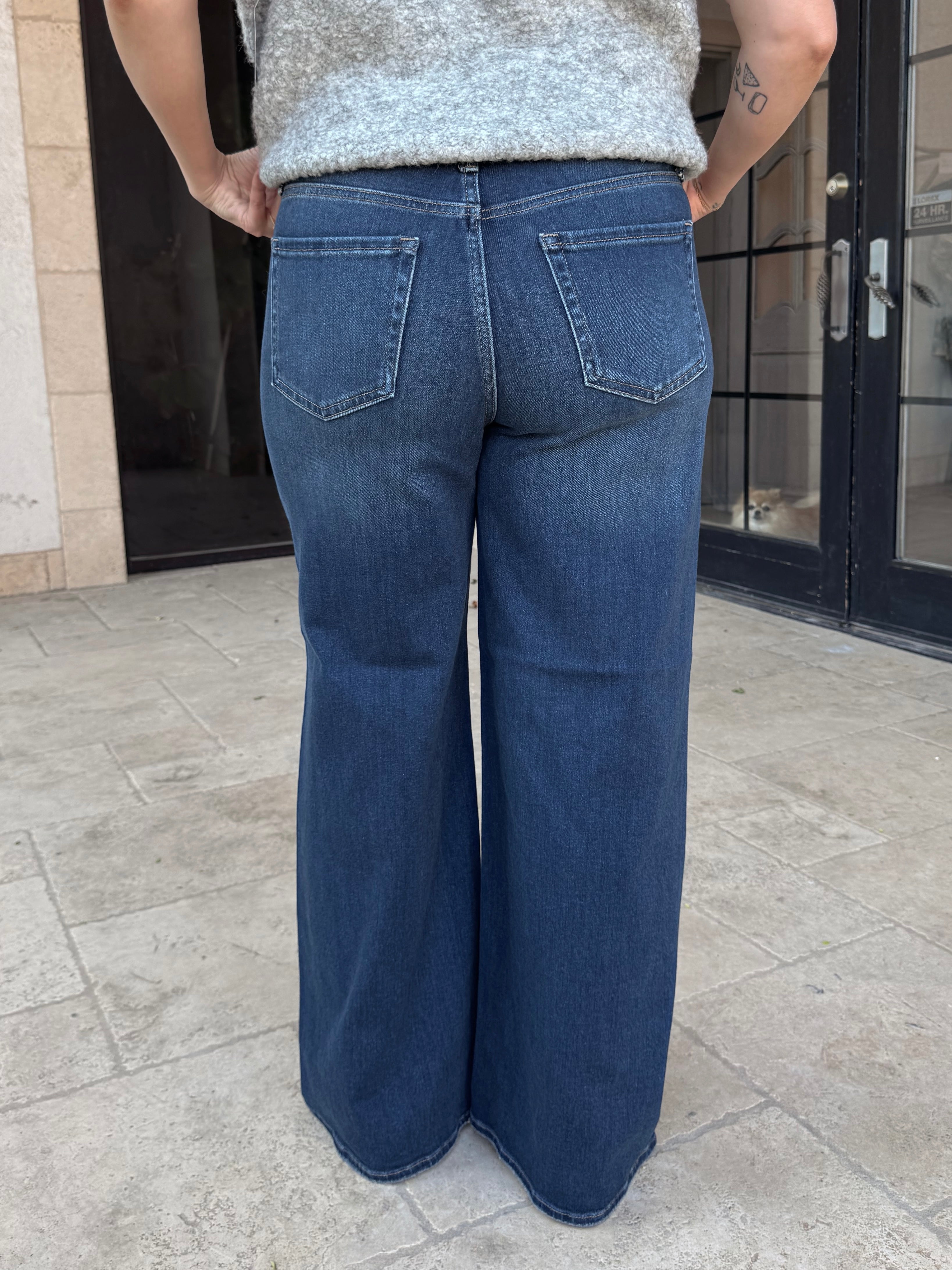 Twist Seam High-Rise Wide-Leg Denim
