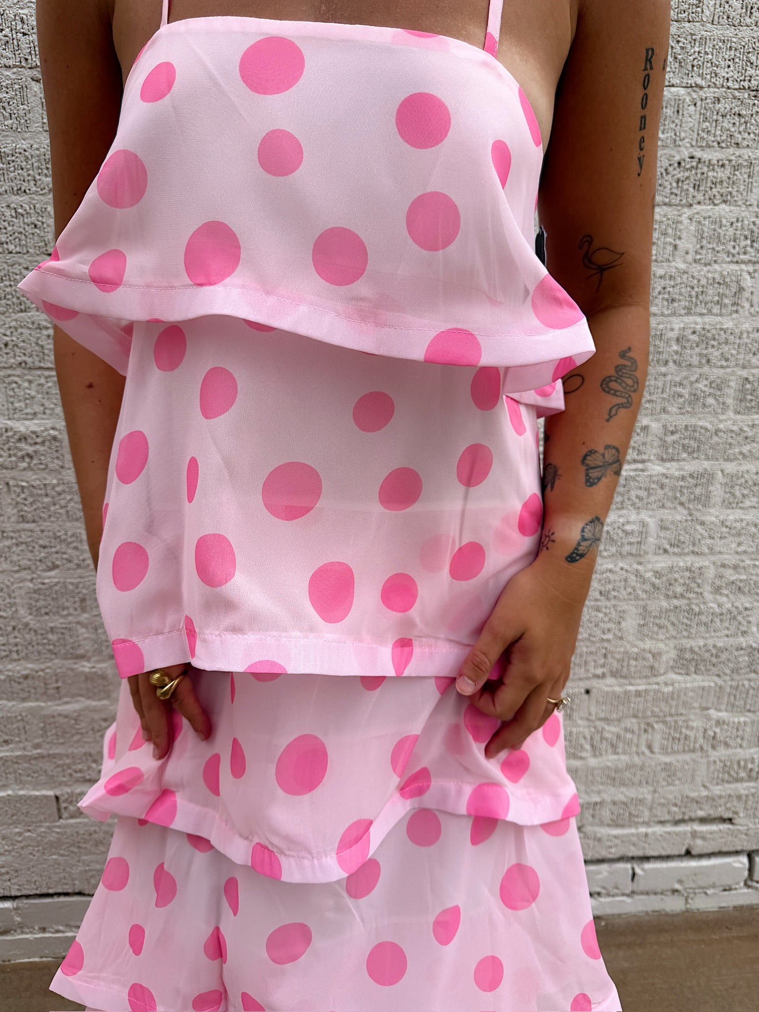 Danielle Polka Dot Ruffle Dress
