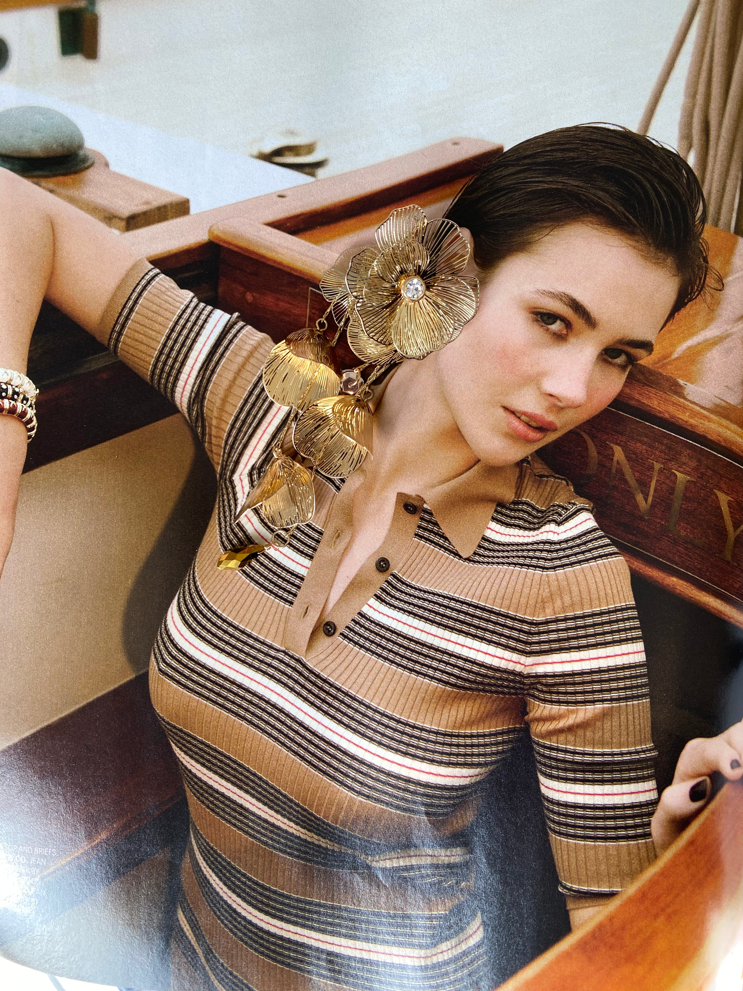 Pearl Petal Dangle Earrings