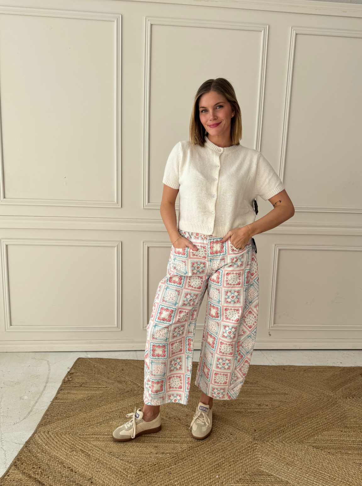 Patchwork Barrel Jean