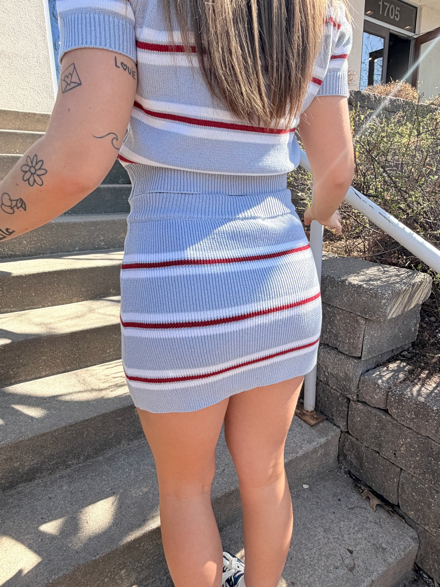 April Striped Skort