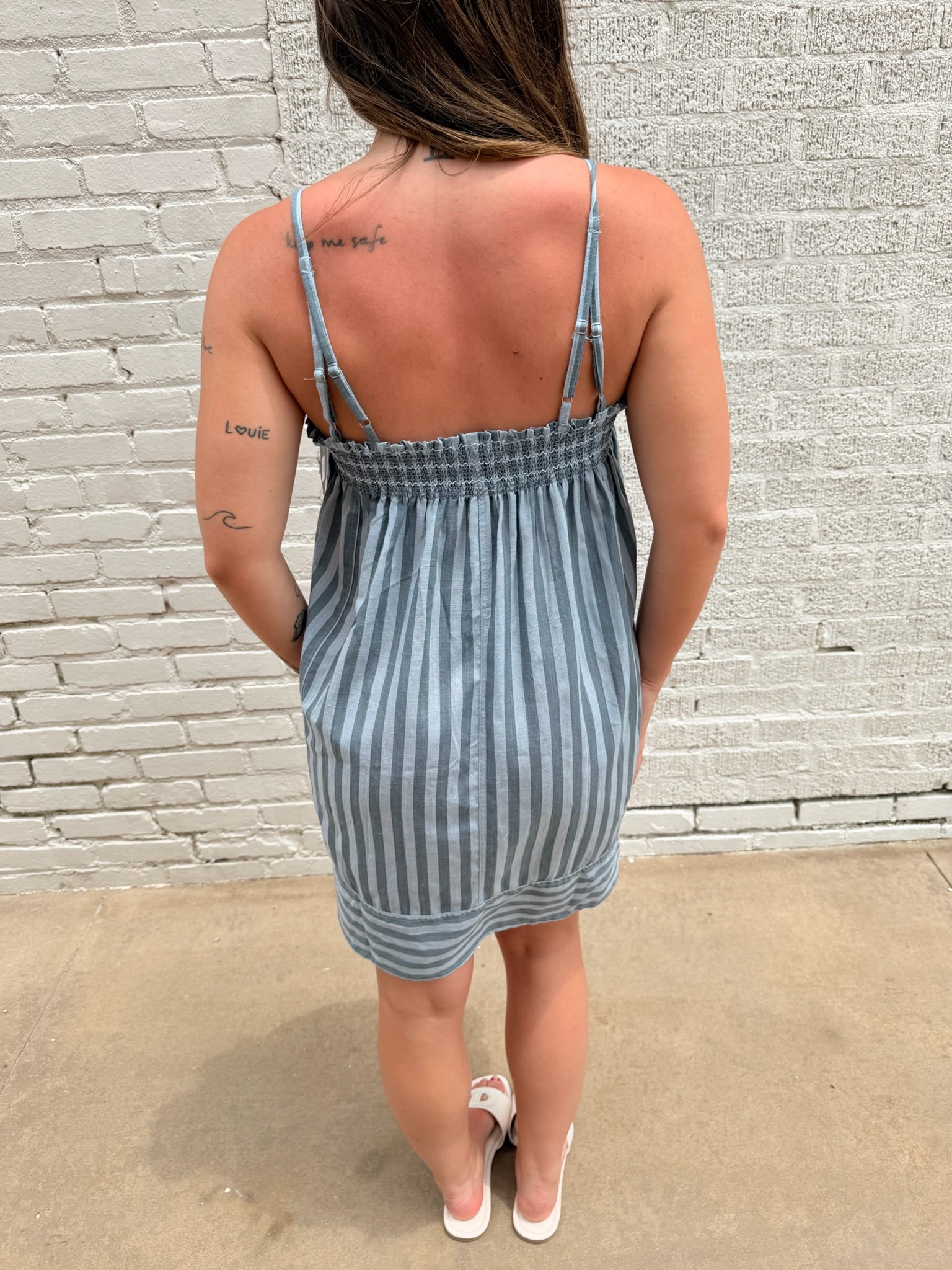 Summer Stripes Blue Mini Dress