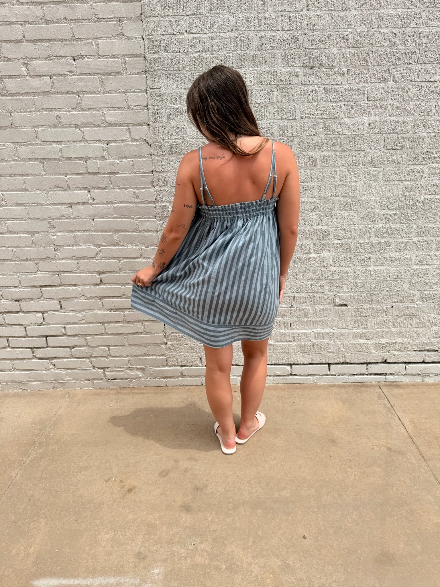 Summer Stripes Blue Mini Dress