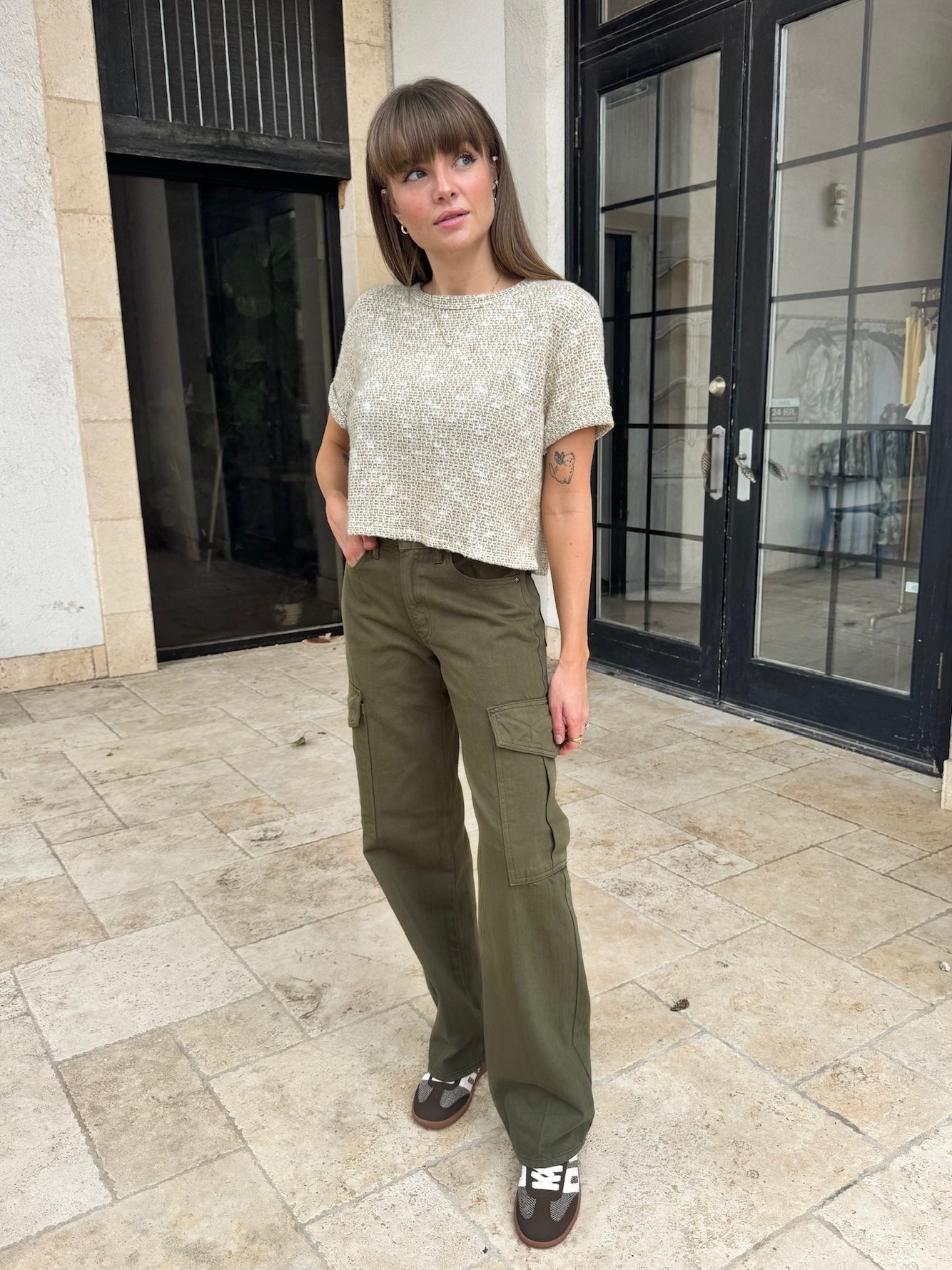 Dark Olive Cargo Jean