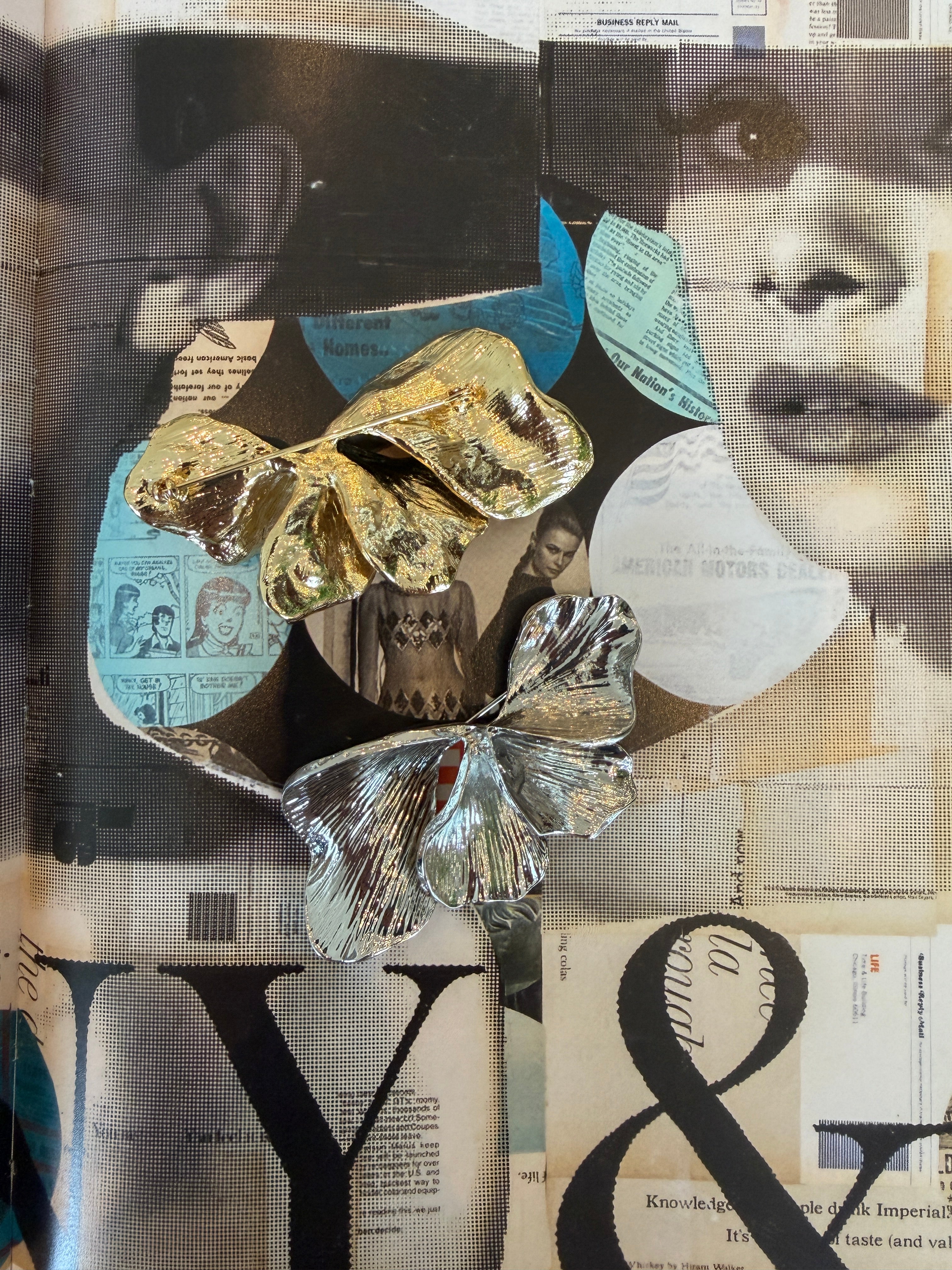 Gold Dipped Petal Brooch