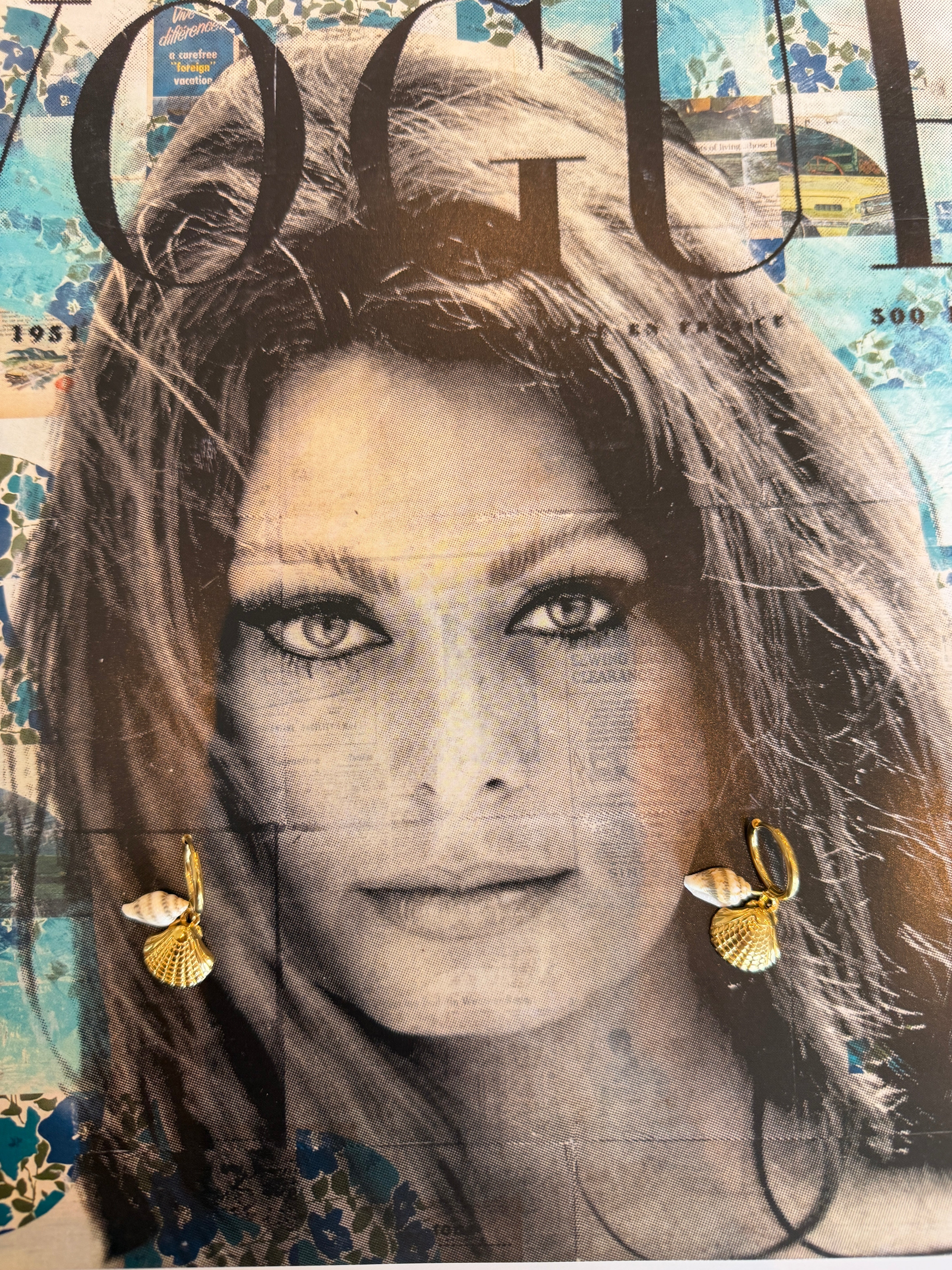 Shell Charm Hoops