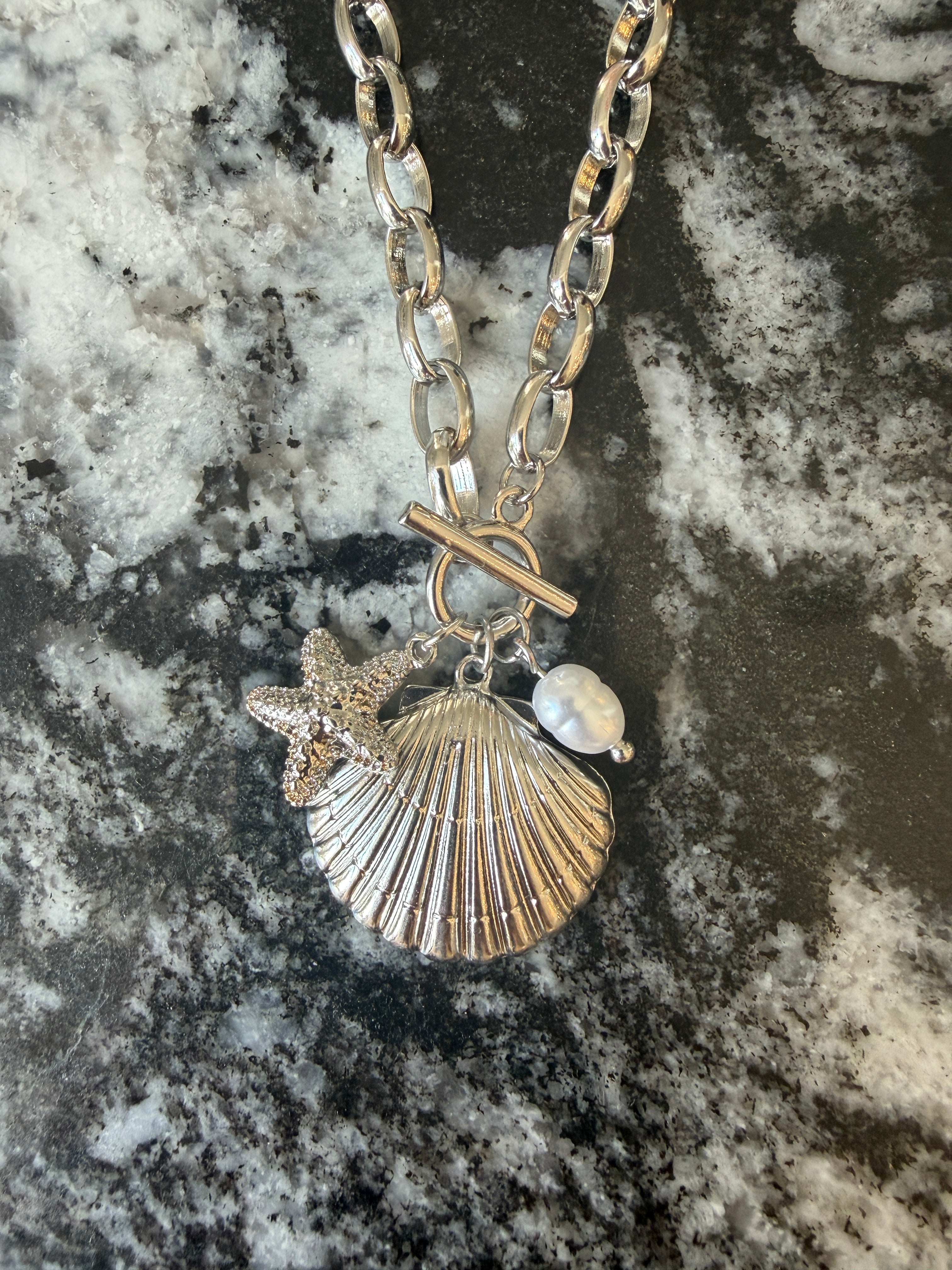 Seashell Silver Chain Necklace