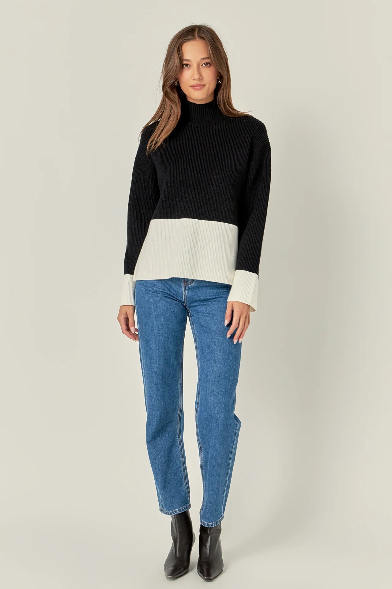 English Factory Bicolor High Collar Sweater