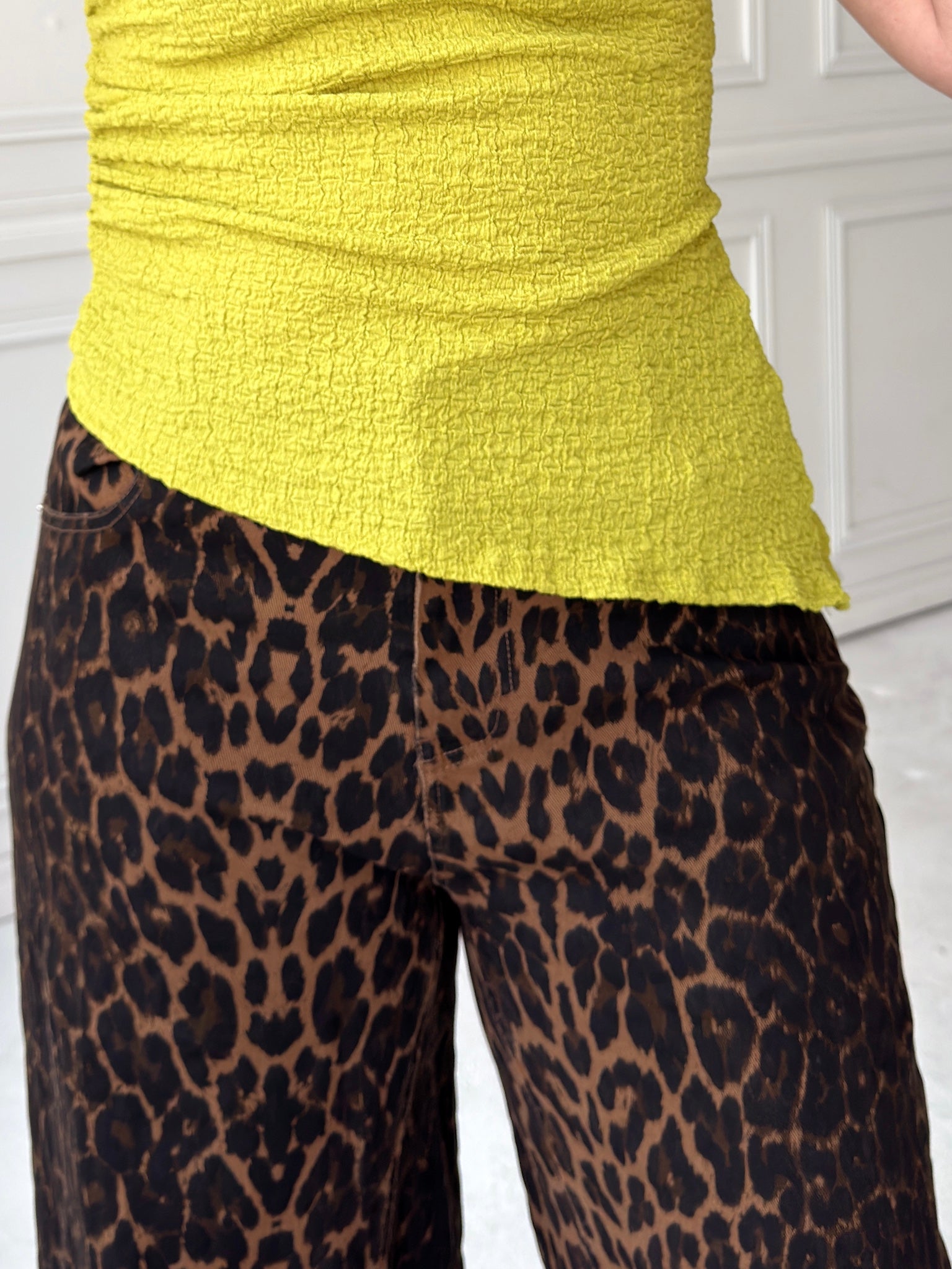 Ginny Asymmetrical Mock Neck - Chartreuse