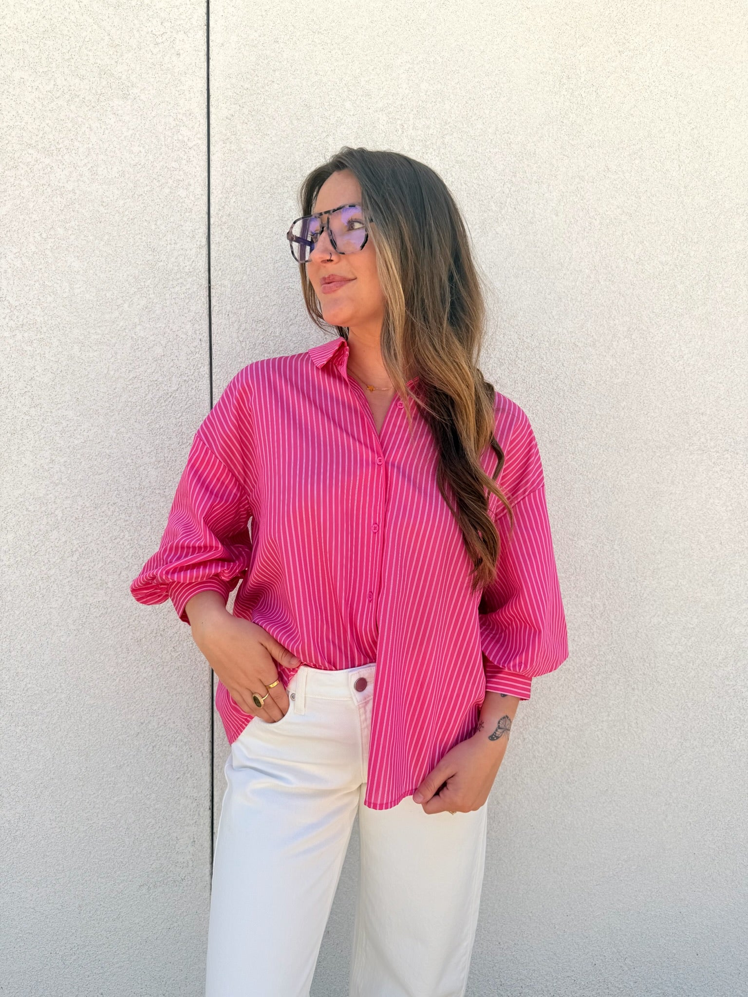 English Factory Striped Balloon Sleeves Shirt