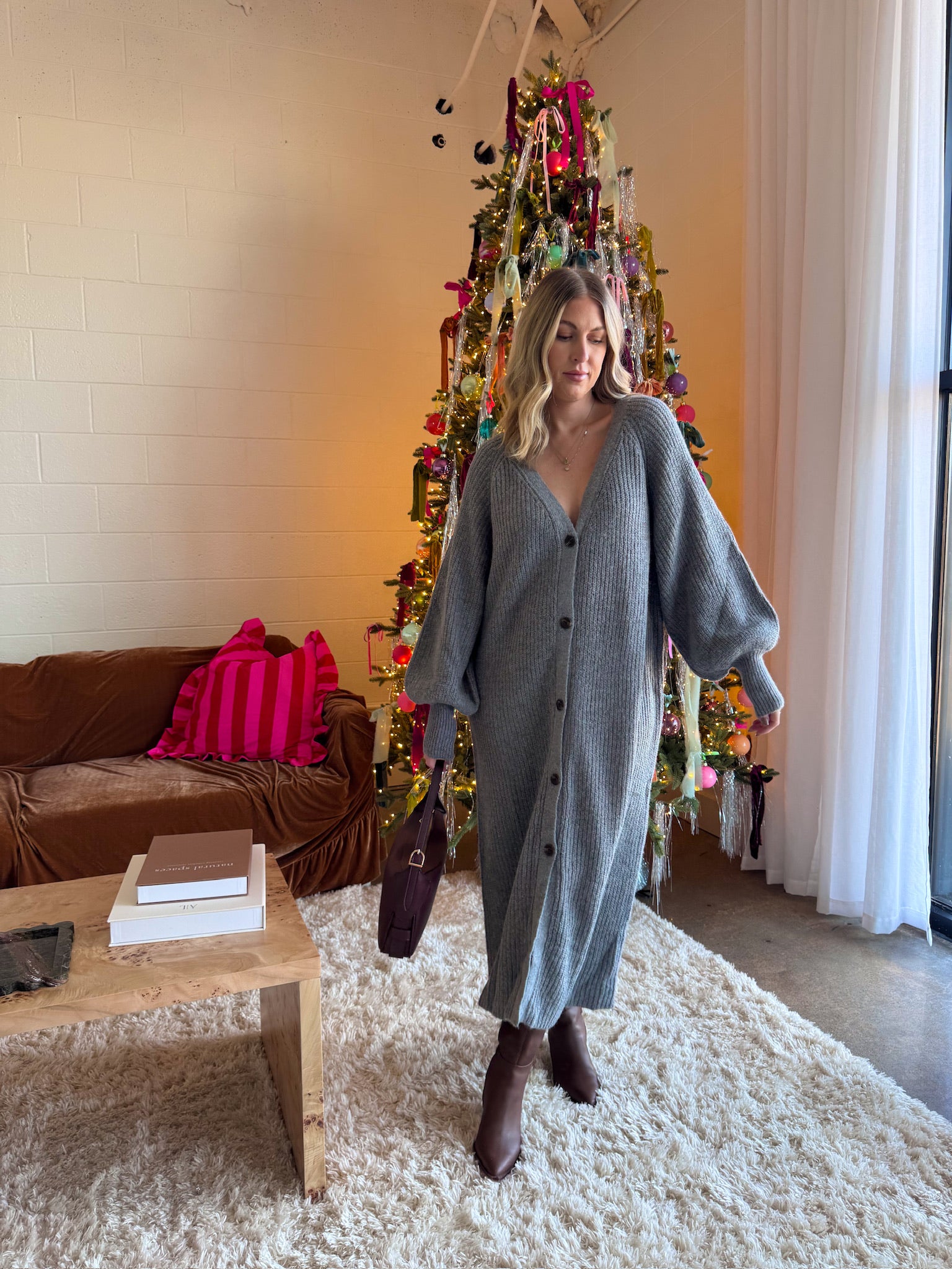 Meet Me in Santorini Sweater Duster - Grey