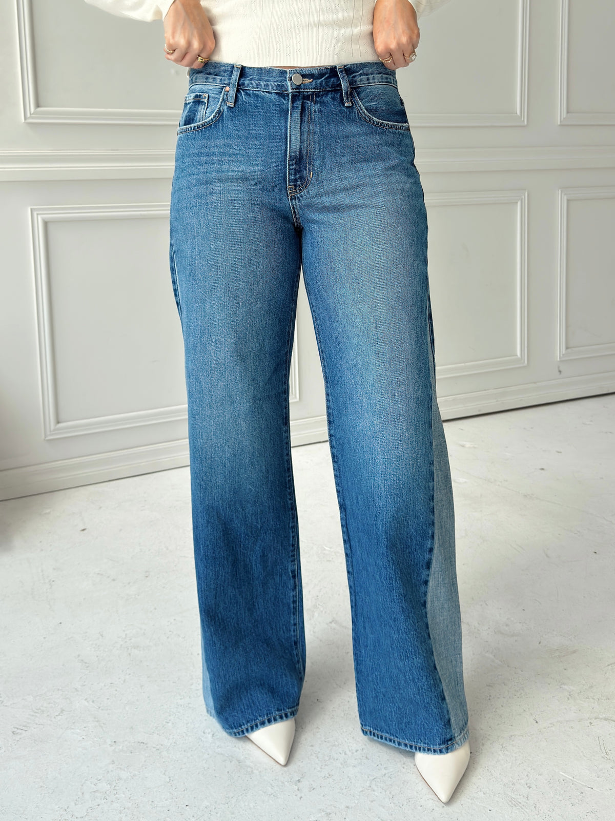 Madison Contrast Angle Seam Denim