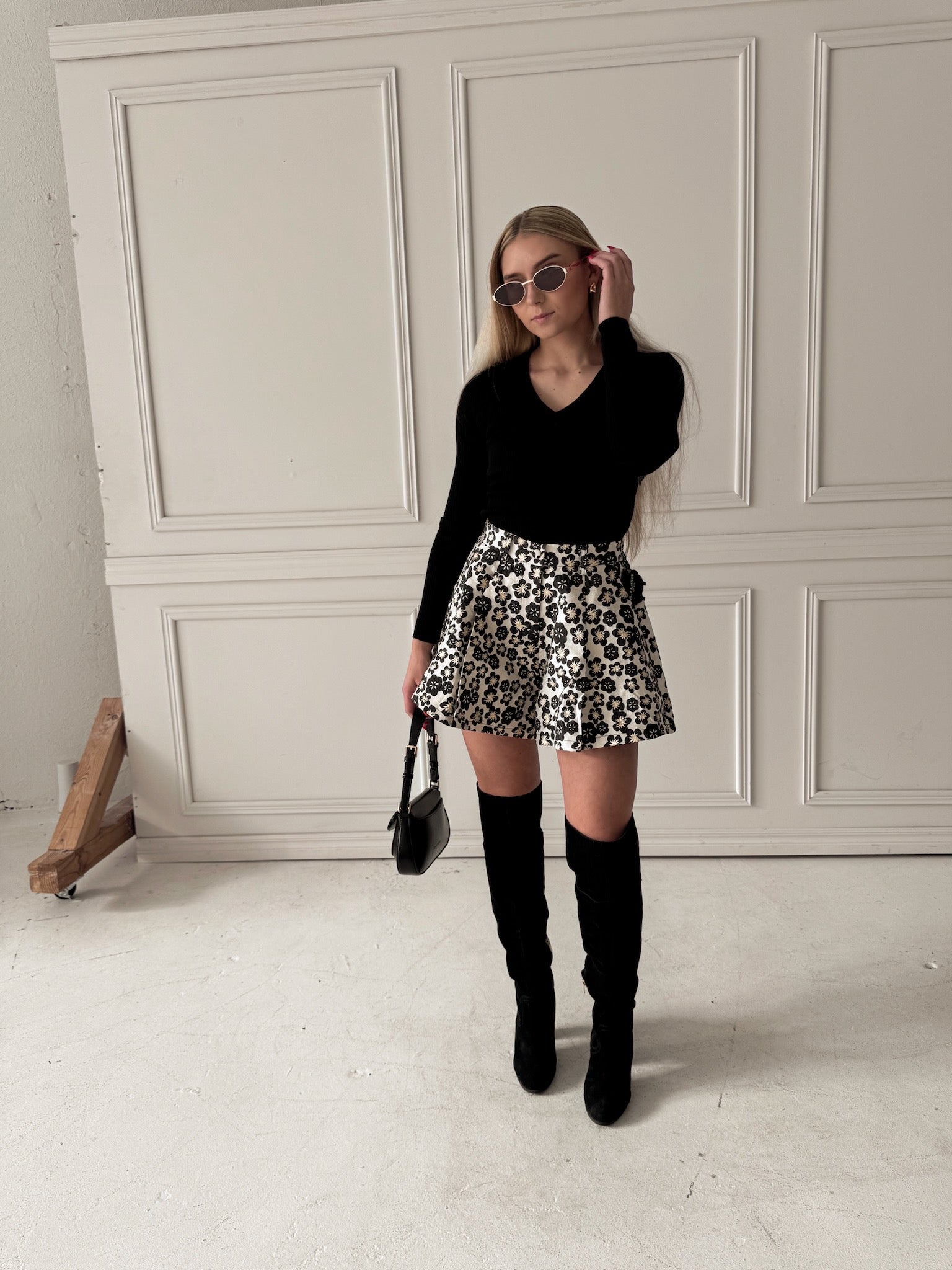 Meet Me in Santorini Black Jacquard Short