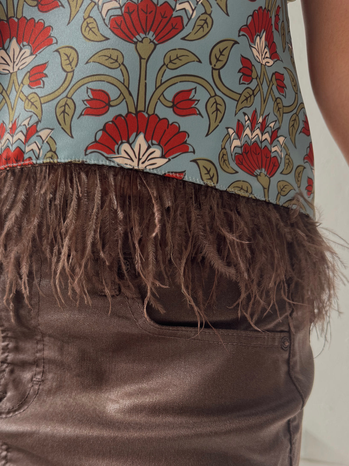 Merritt Feathered and Floral Top